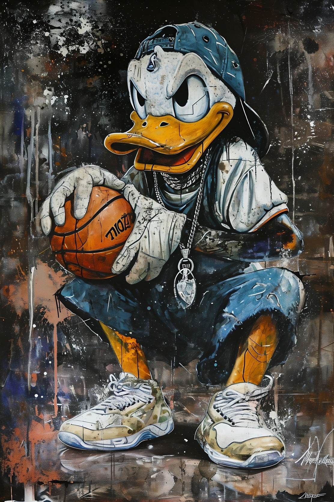 Basketball Streetwise Donald Duck Wall Art - beink online art store