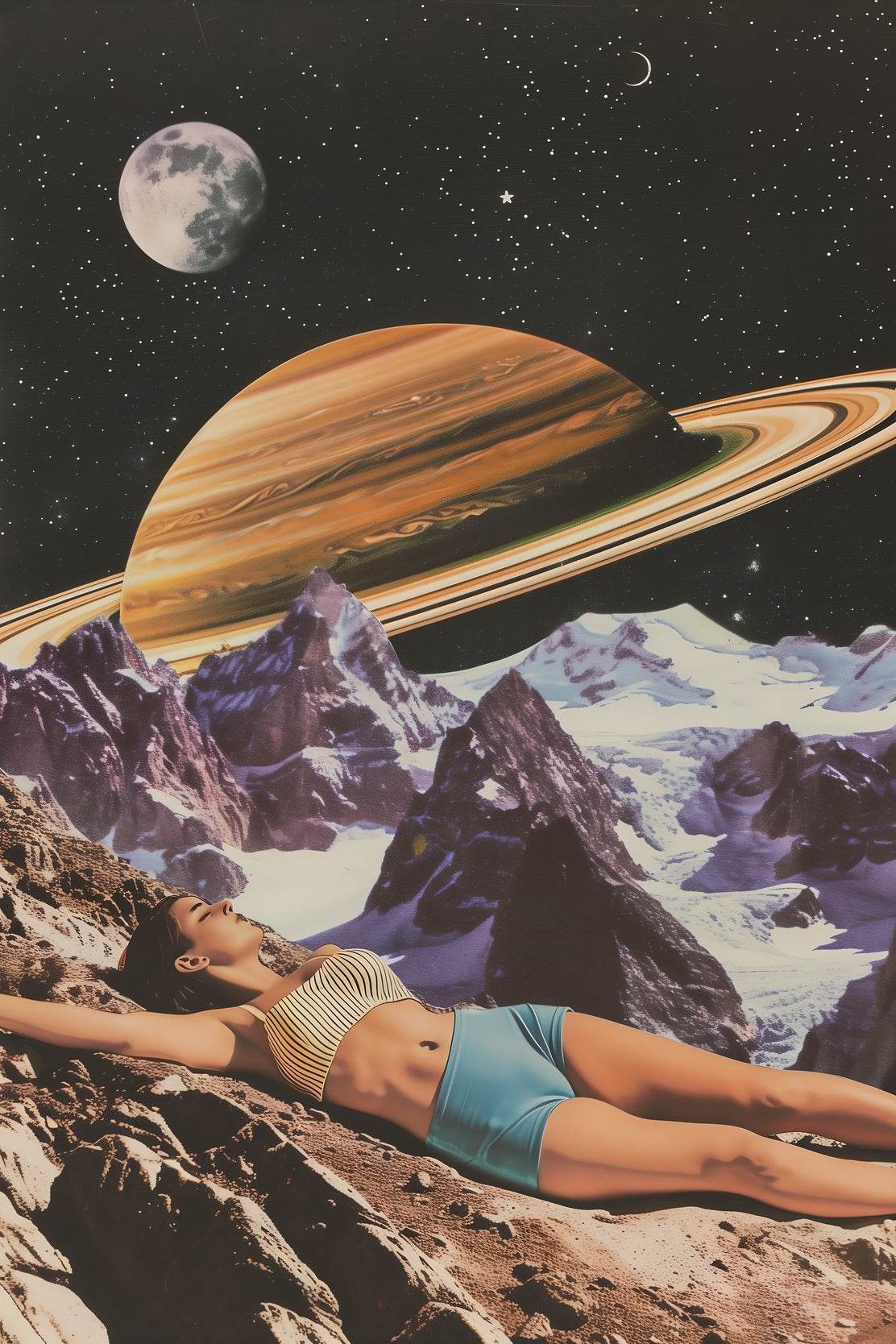 Woman Sleeping in Space Wall Art - beink online art store