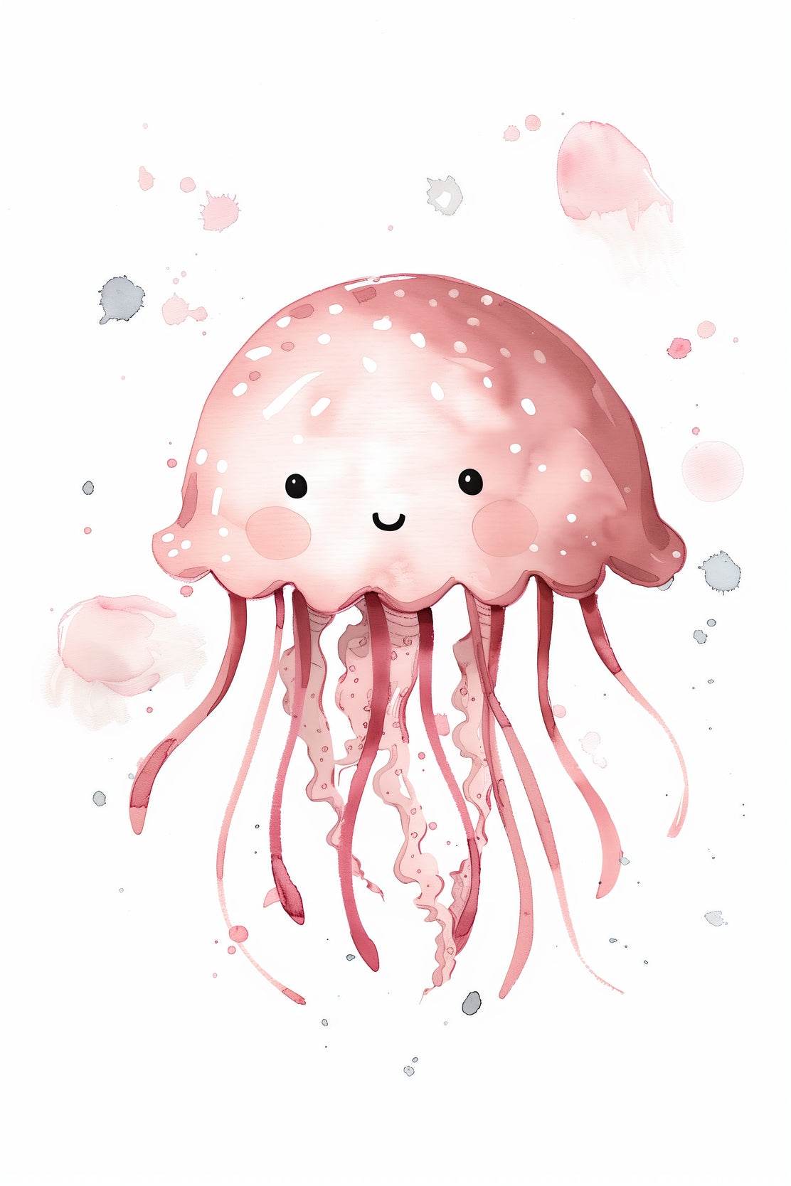 Pink Color Painting of an Octopus - beink online art store
