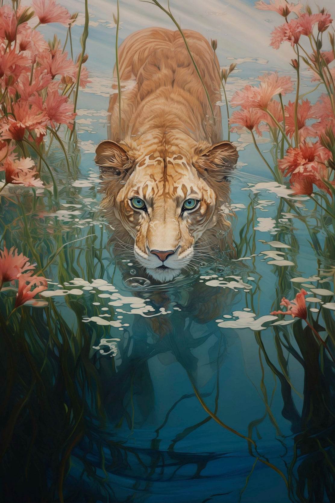 Digital Painting of Lion Wall Art - beink online art store