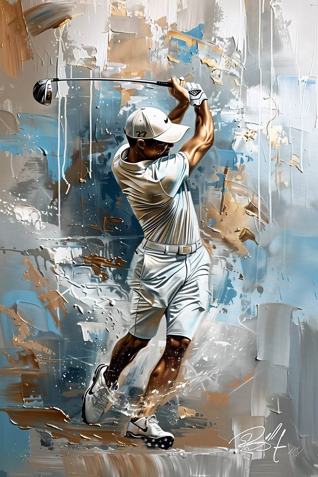Master Flame Sports Aesthetic Wall Art Poster for Living Room, Home & Wall Decor Golf - beink online art store