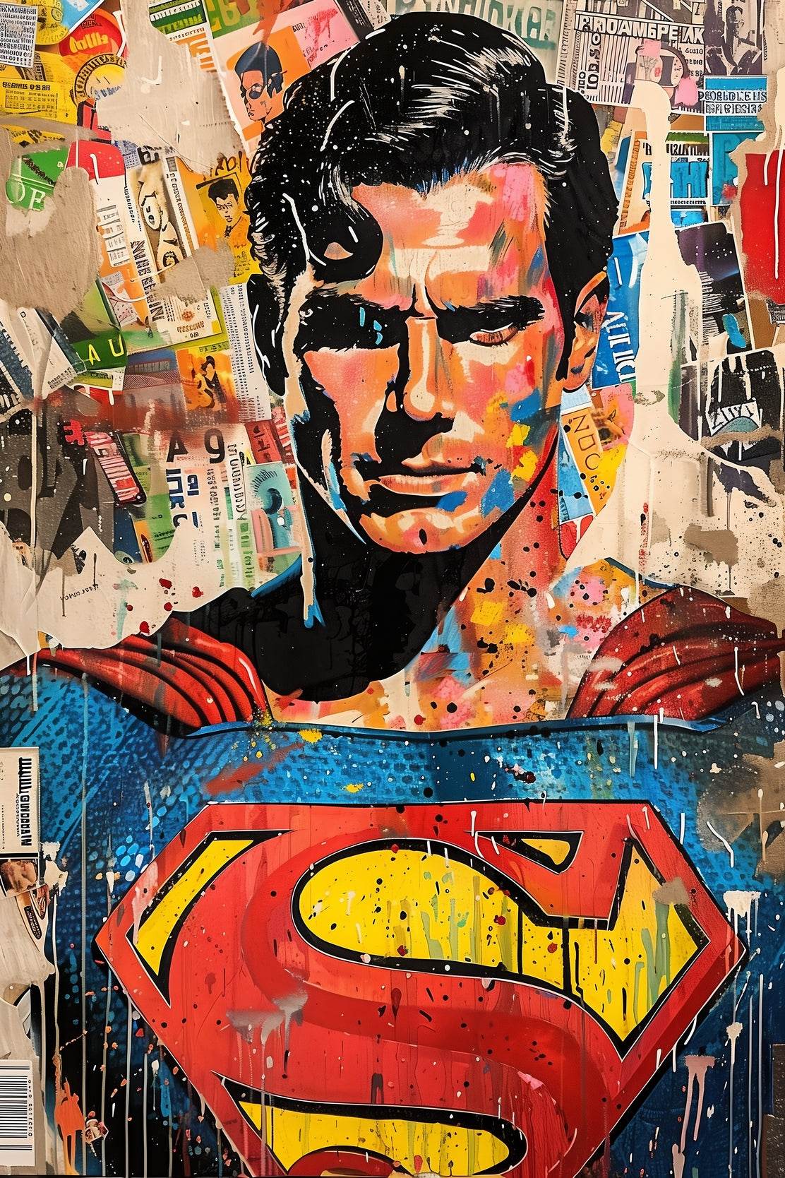 Painting of Superman Premium Wall Art - beink online art store