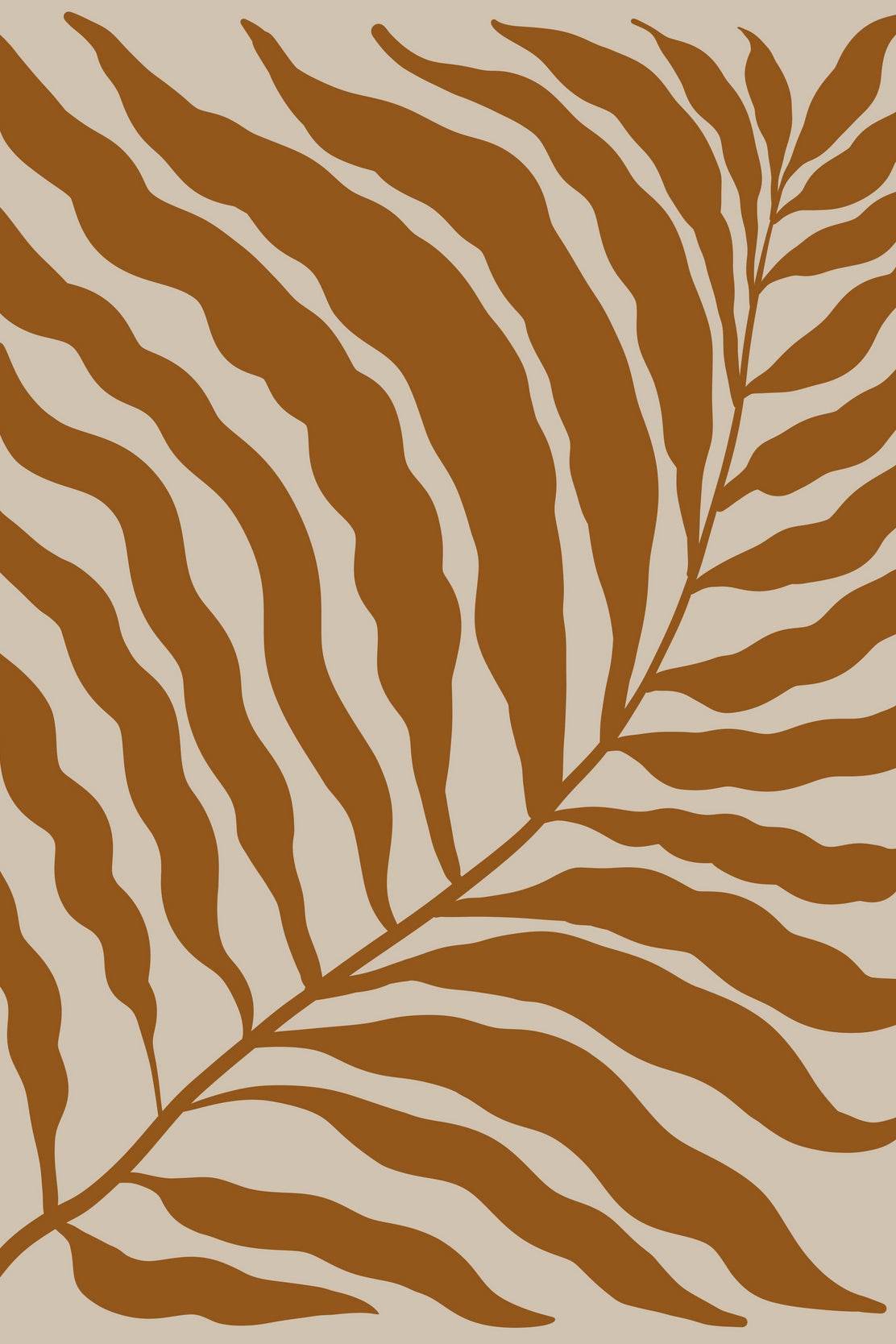 Brown Leaf with Beige Color Backround ArtWork - beink online art store