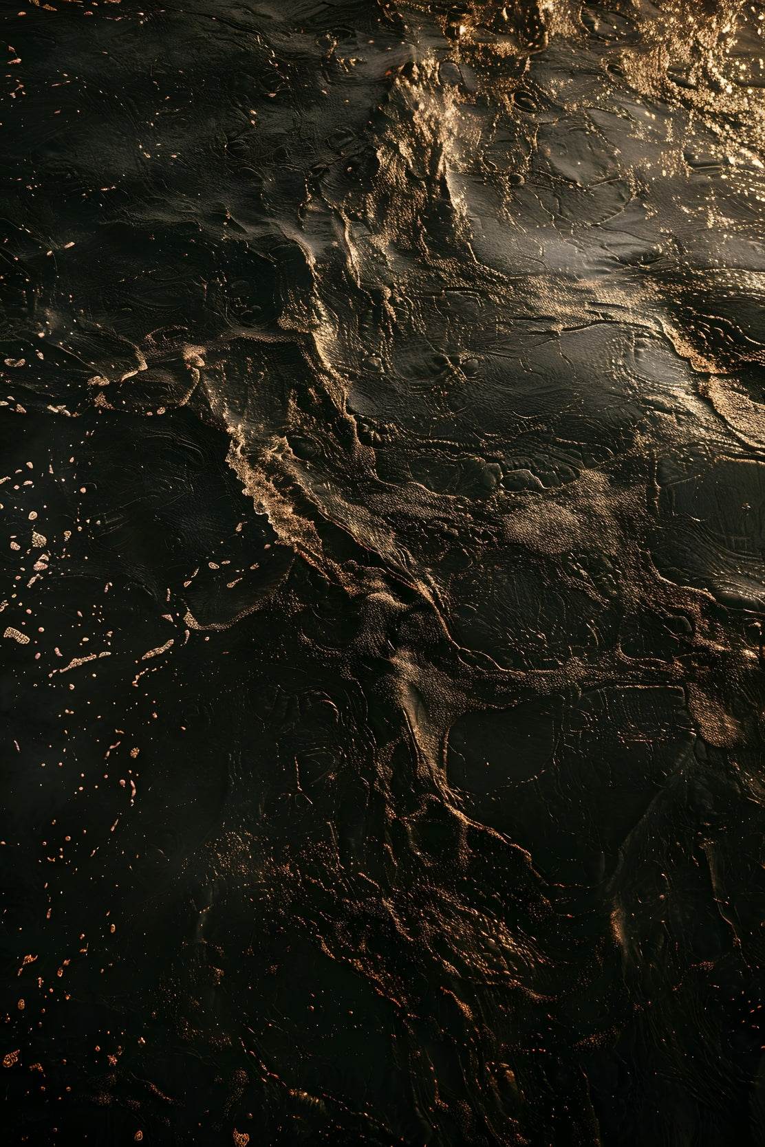 Glass Surface With Gold and Black Texture Wall Art - beink online art store
