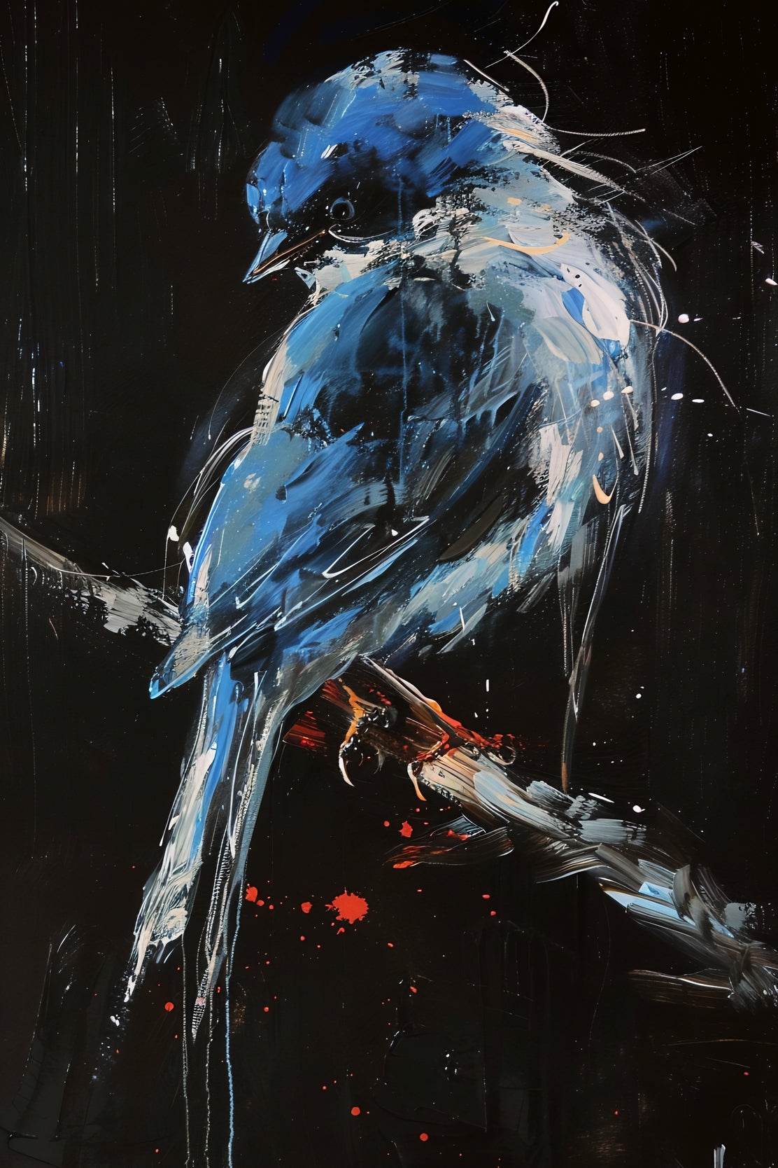 Watercolor Painting of Blue Bird - beink online art store