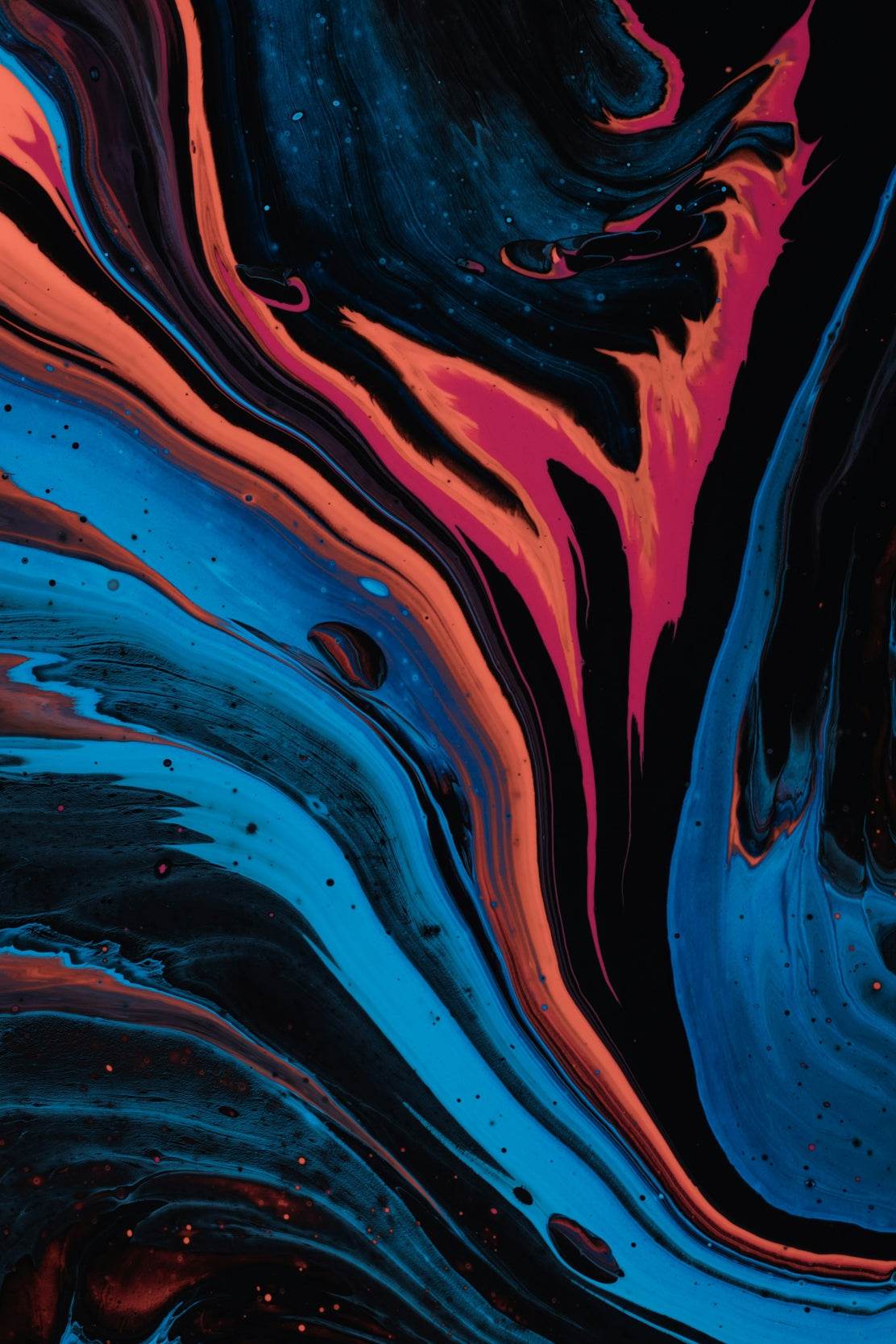 Long Run Broad Dark Colors Oil Paint Abstrat Wall Art - beink online art store