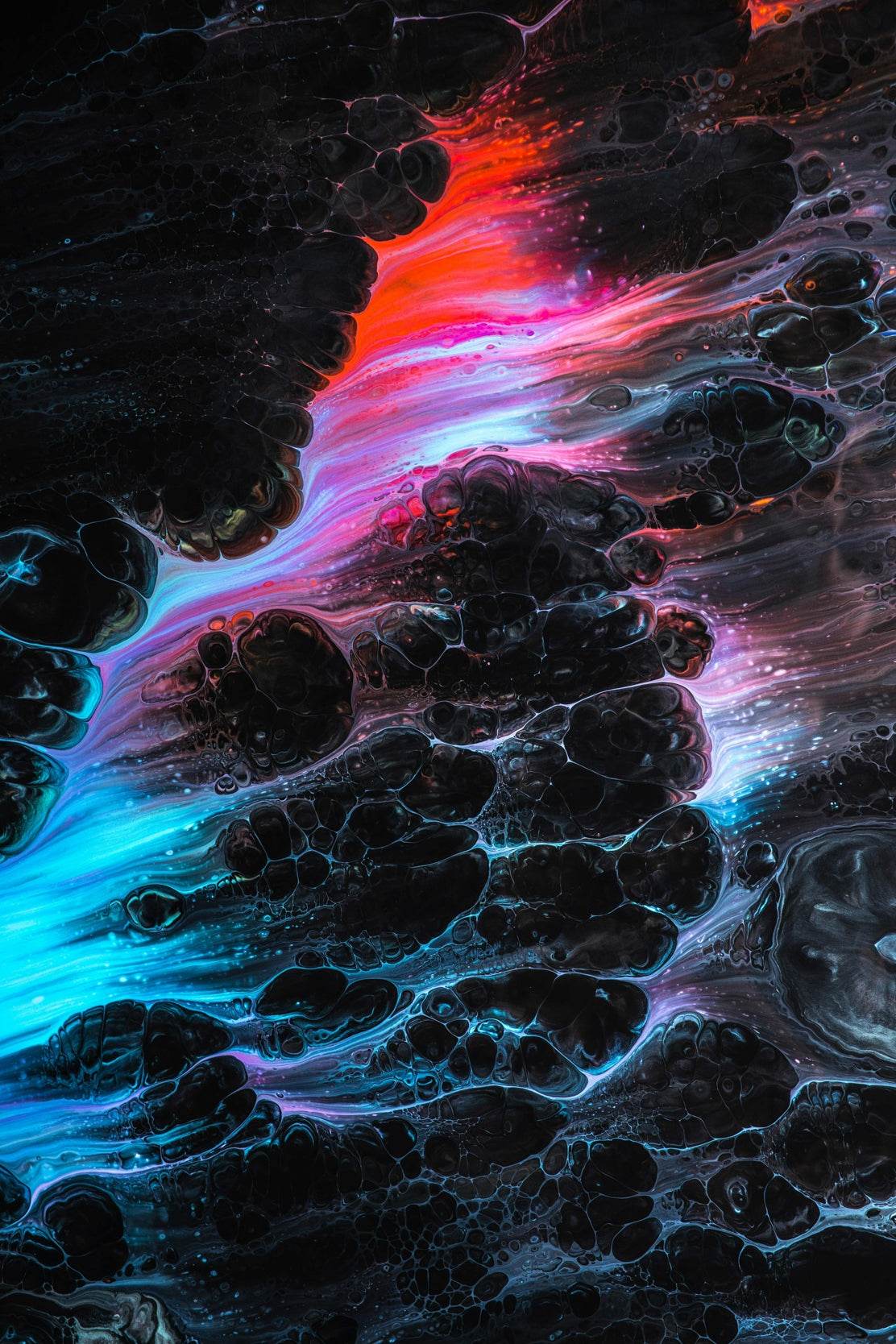Dark Color Night View on Brush Strokes Abstract Wall Art - beink online art store