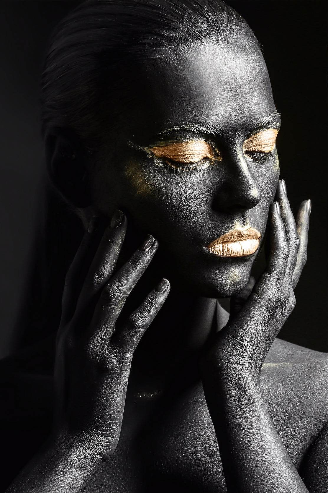 Black Face With Golden Eyes Wall Art - beink online art store