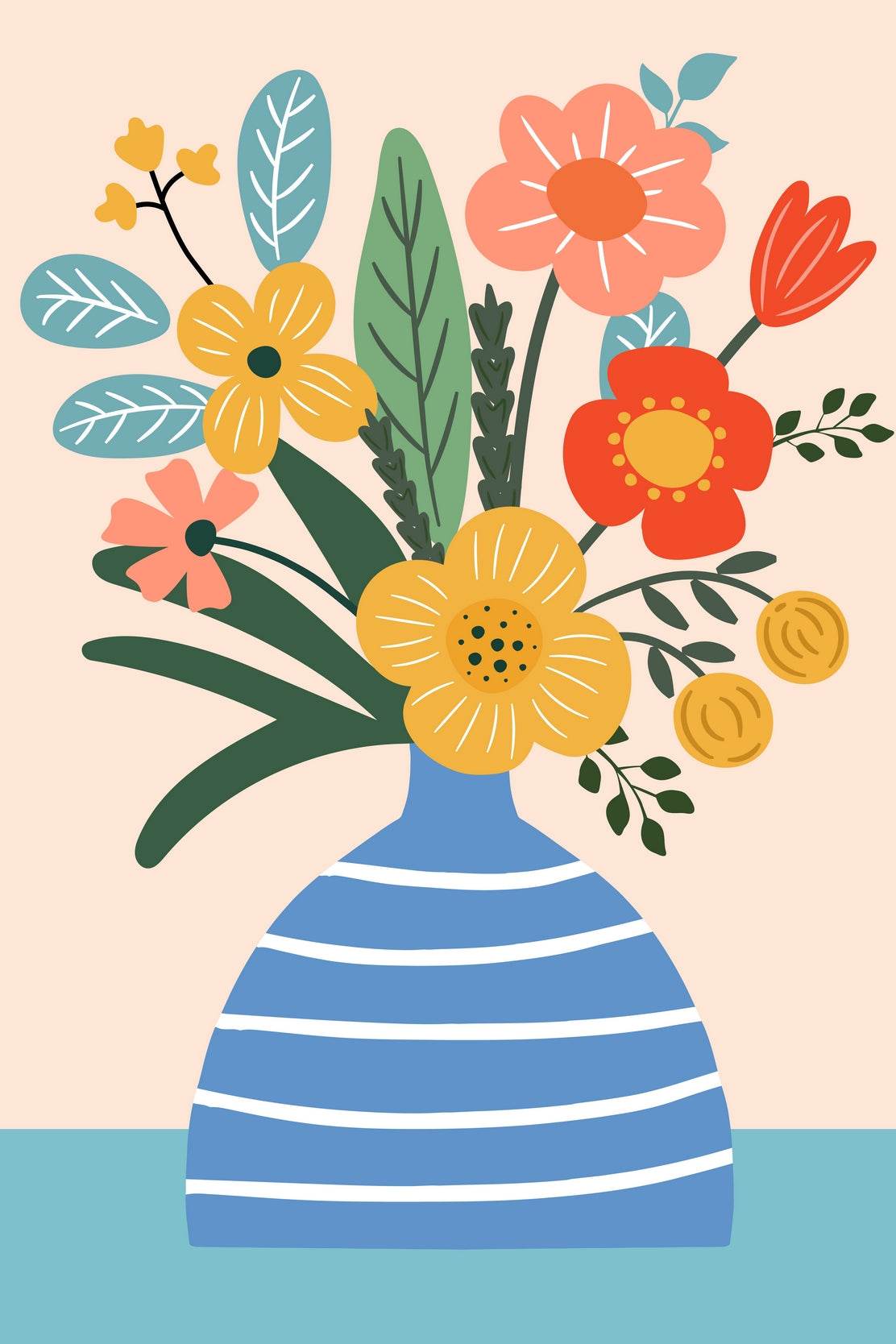 Painting a Vase Full of Flowers - beink online art store