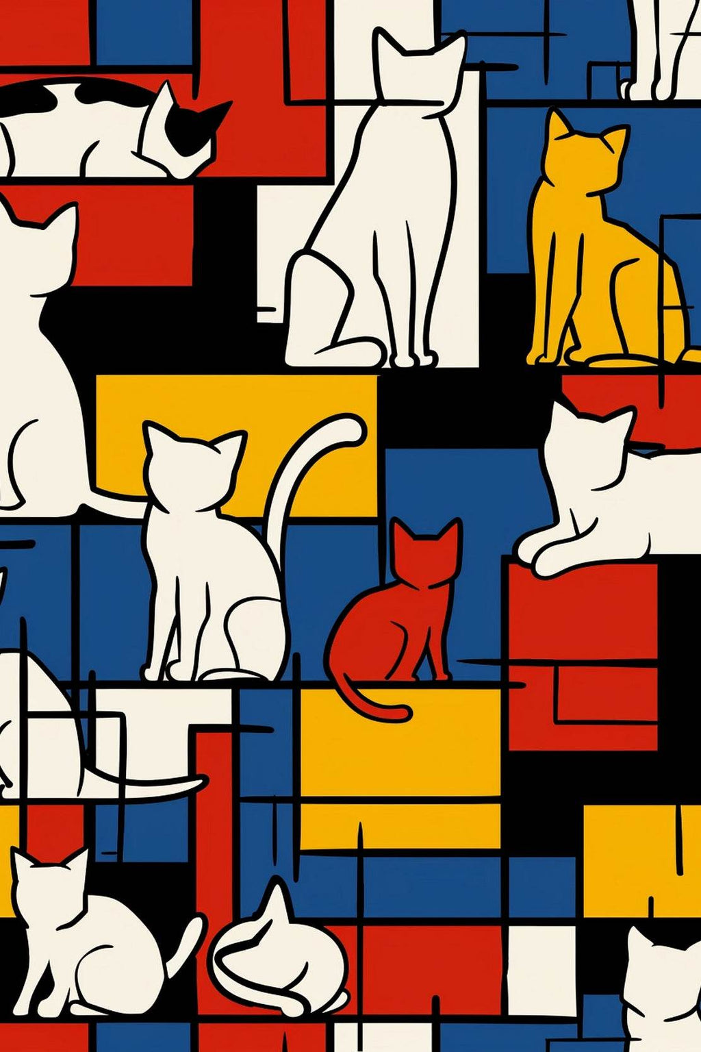 The Mondrian Cats by Tobe Fonseca - beink online art store