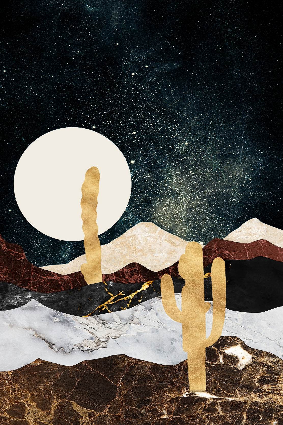 Desert Moonlit Modern Wall Art - beink online art store