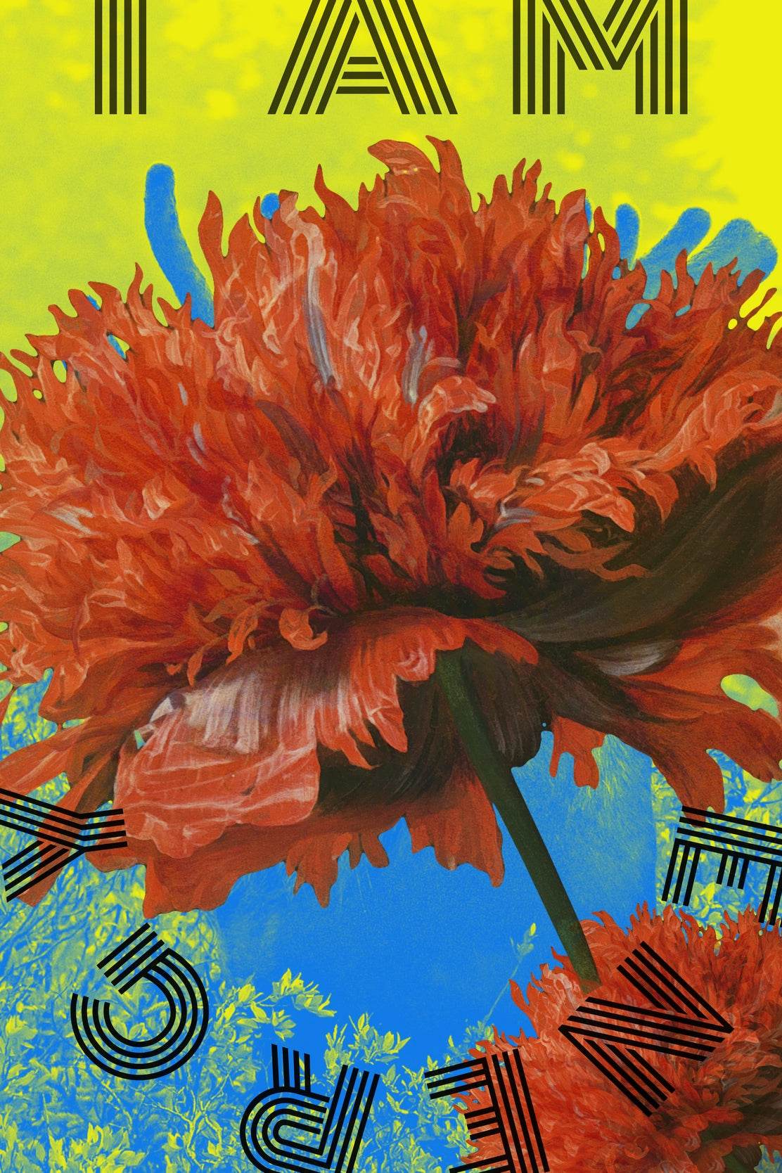 I am Energy - Floral Motivational Wall Art - beink online art store