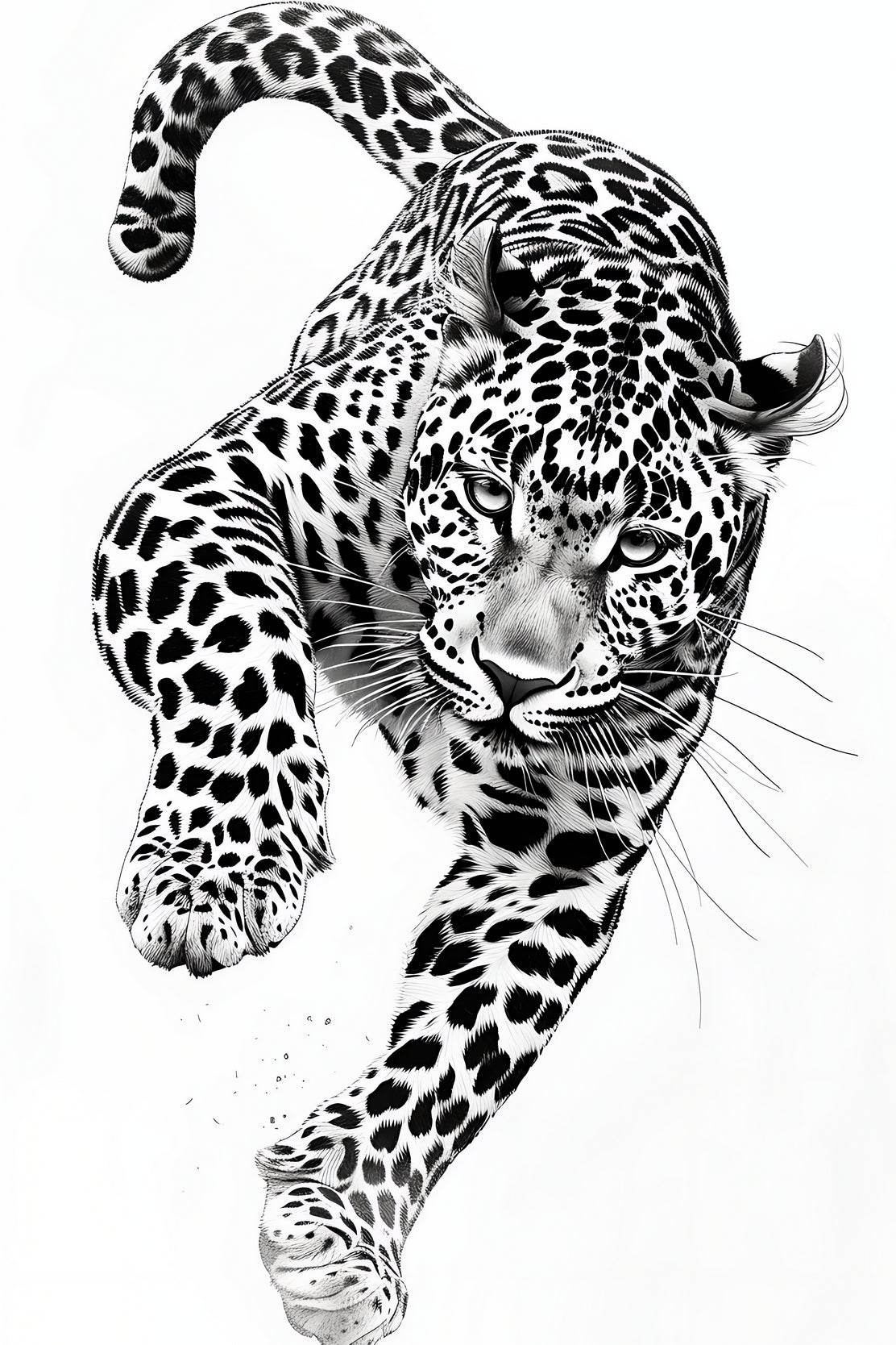 Black and White Leopard Wall Art - beink online art store