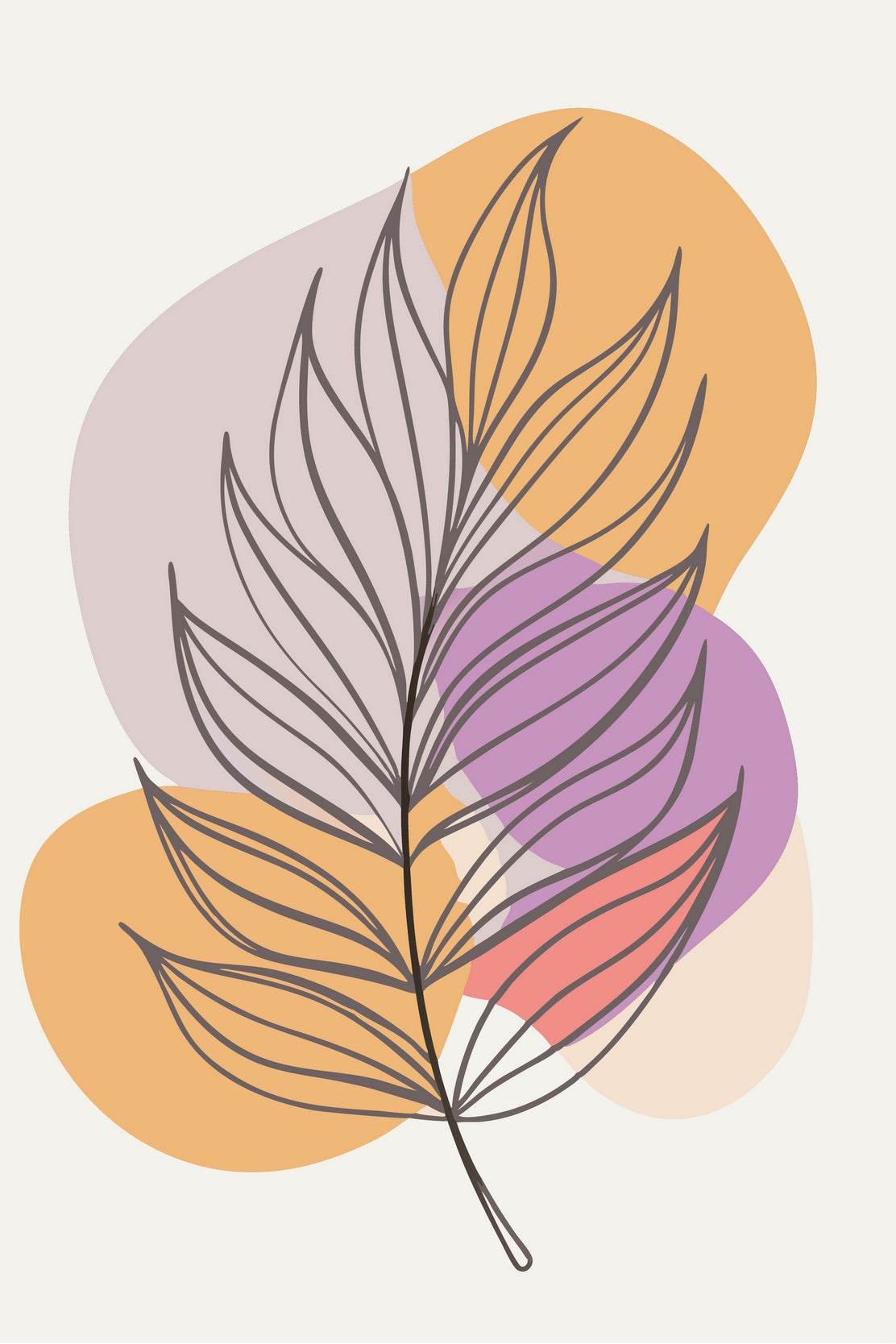 Minimal Design Of Fern Leaves Wall Art - beink online art store