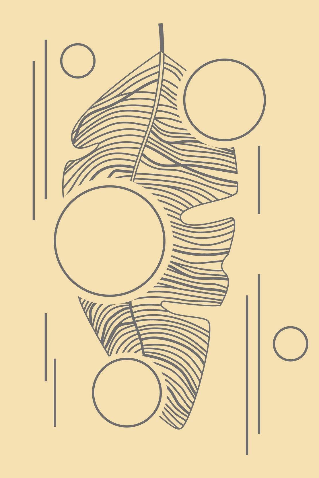Cone Leaf Minimal Design Wall Art - beink online art store