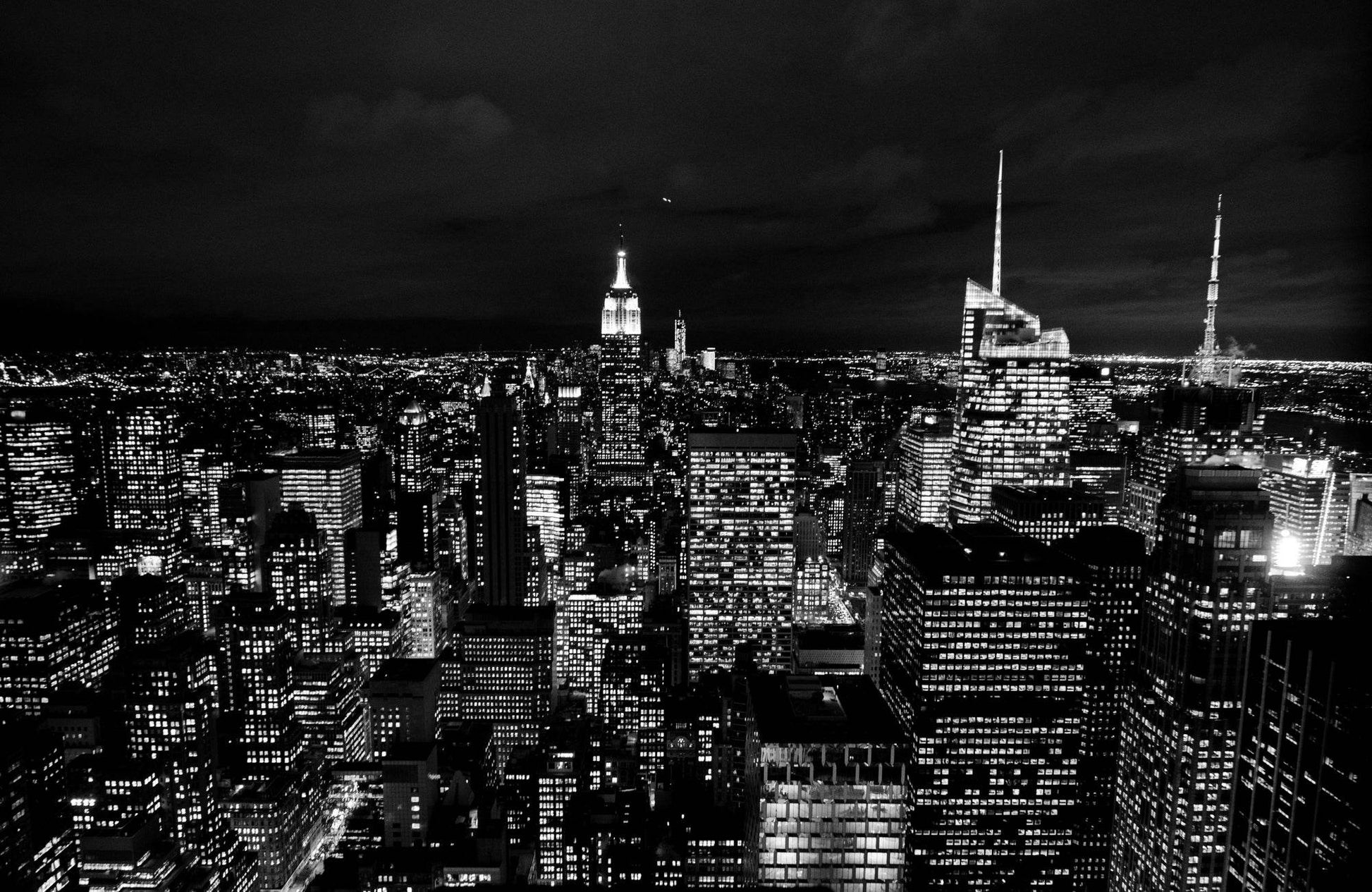 New York City Night Black & White Wall Art - beink online art store