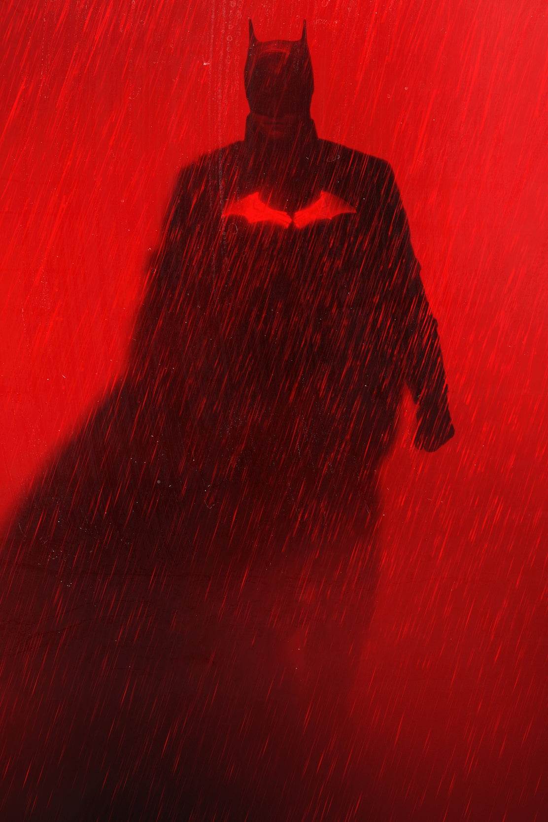 THE BATMAN with Red Background in the Rain Wall Art - beink online art store