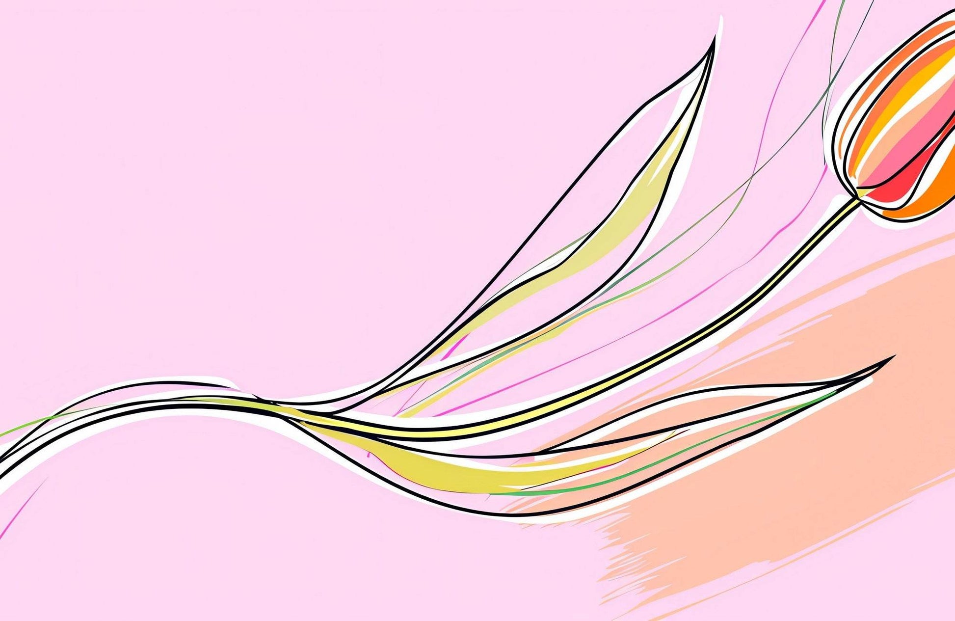 Handmade Plant with Pink Background Abstract Wall Art - beink online art store