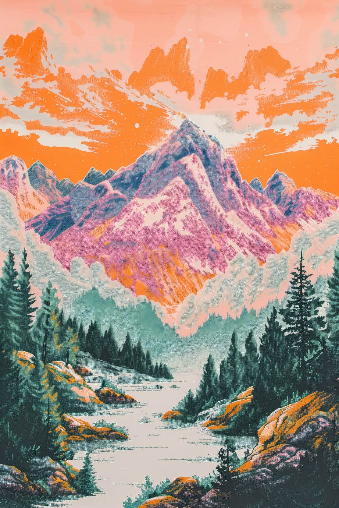 Sunset Serendipity in Mountains Wall Art - beink online art store