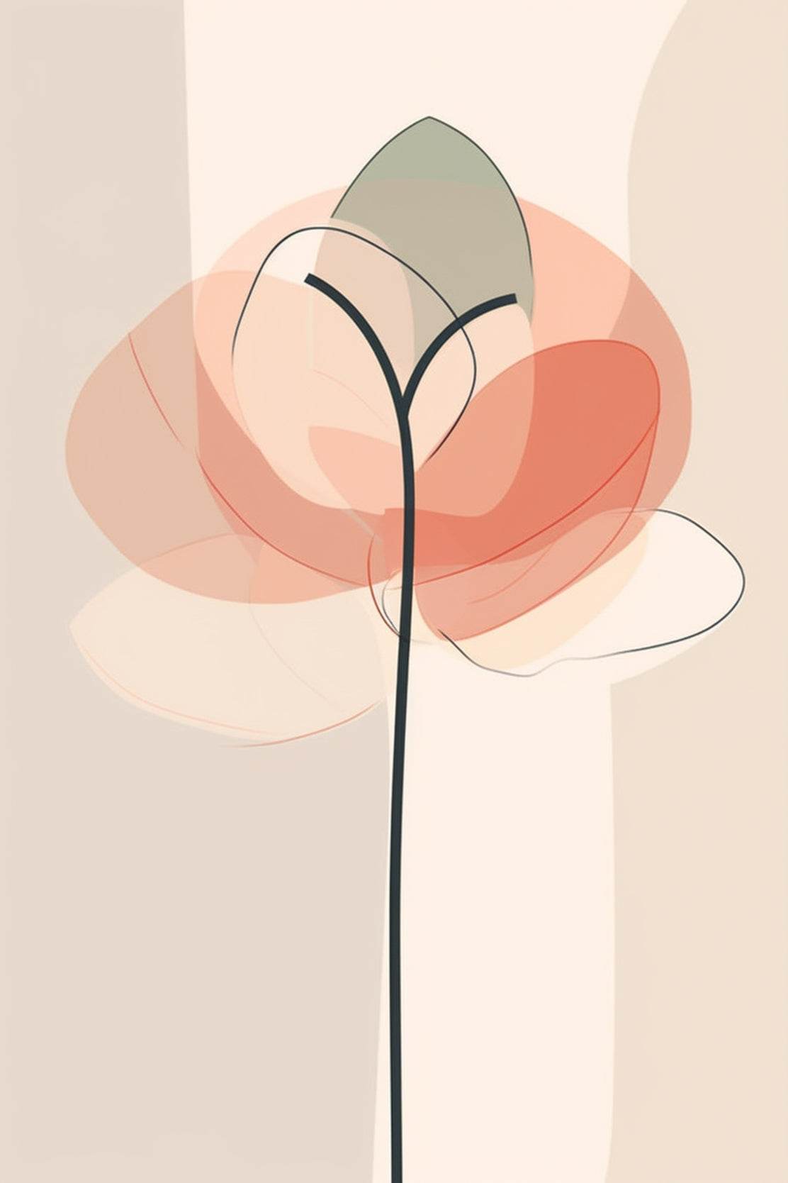 Light Colors Flower Painting Abstract Wall Art - beink online art store