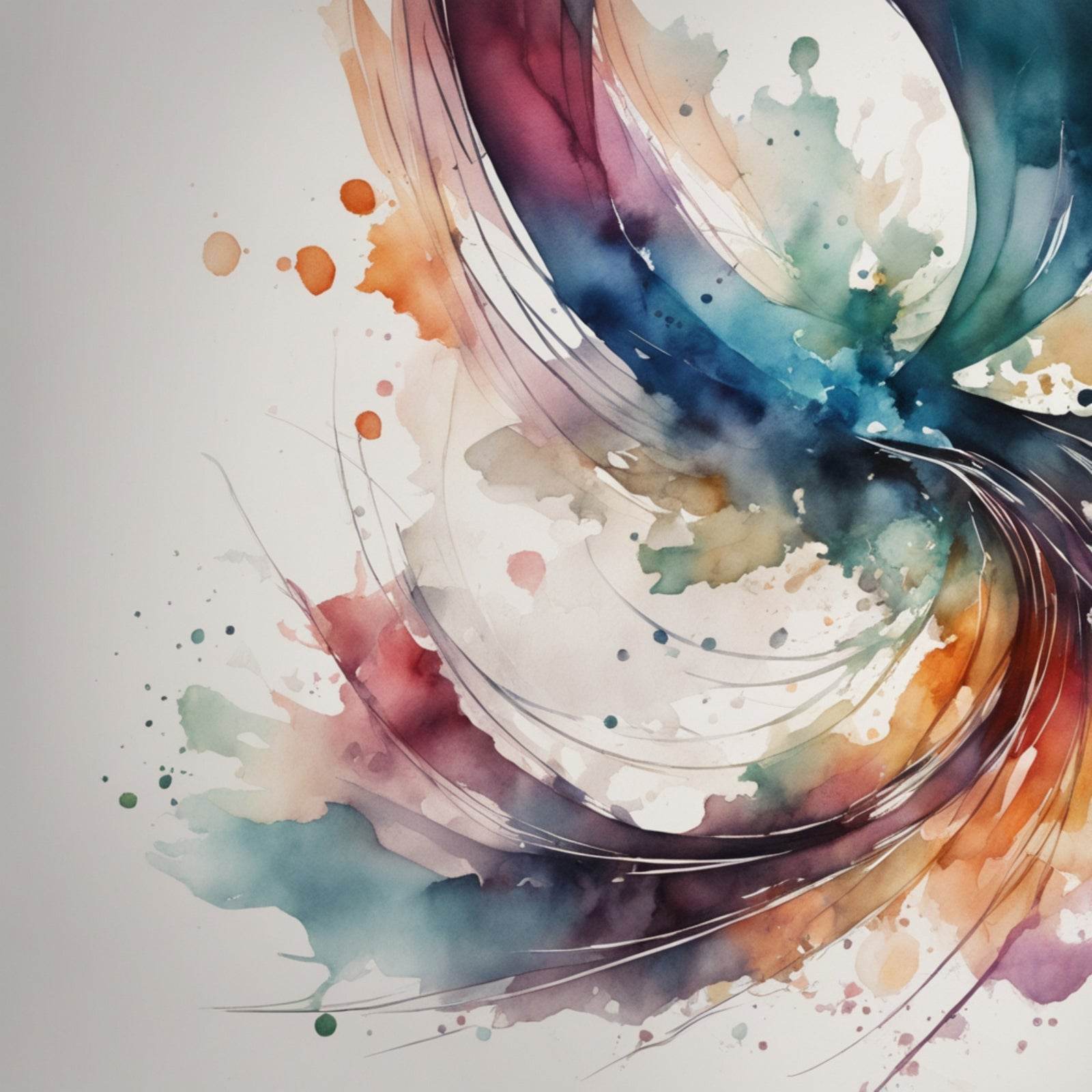 Water Color Circular Strokes Abstract Wall Art - beink online art store