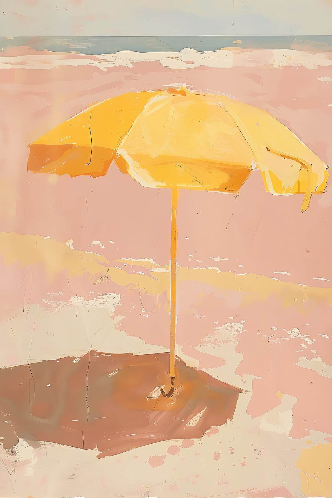 Umbrella Painting On The Beach - beink online art store