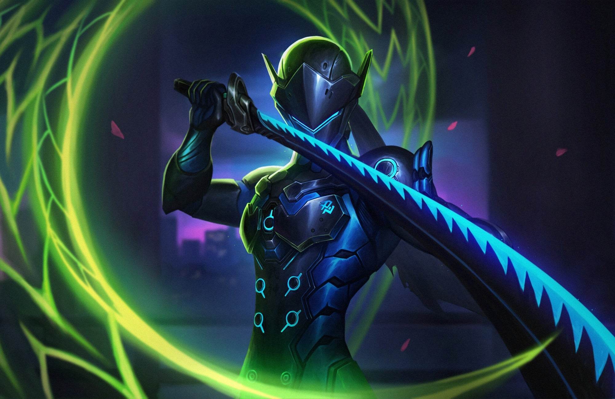 Neon Genji Overwatch Gaming Wall Art - beink online art store
