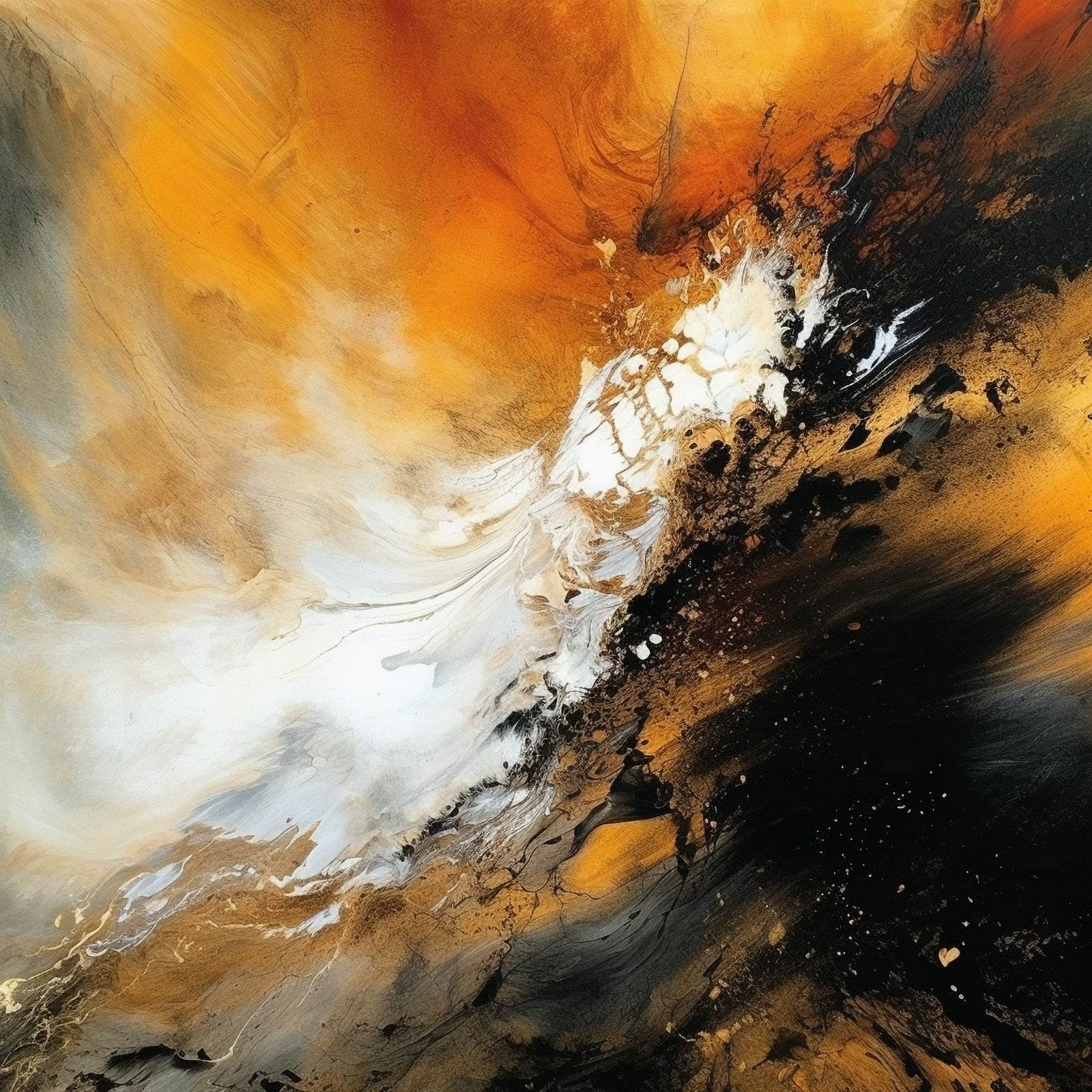Orange and Black Background Abstract Wall Art - beink online art store