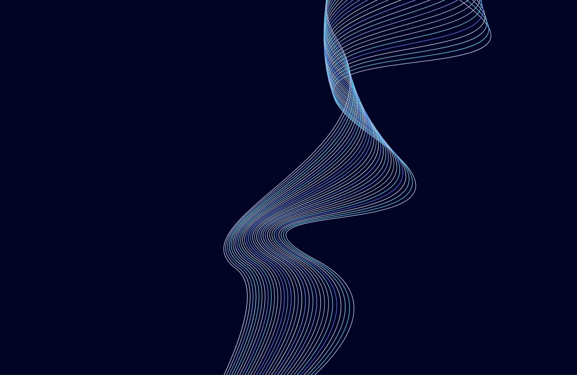 Blue Technology Waves with Black Shadow Abstract Wall Art - beink online art store