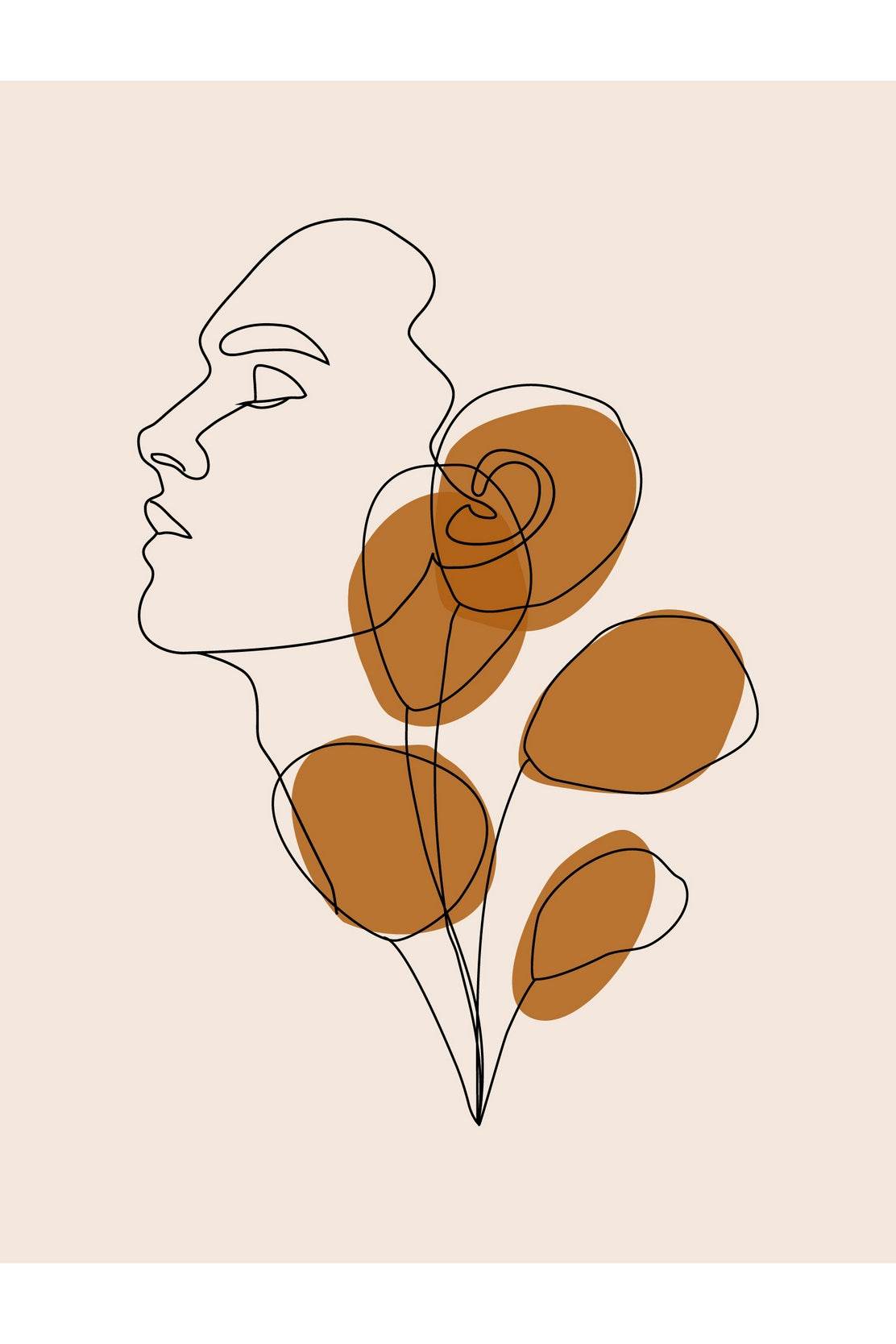 Minimal Design of Sleeping Face Wall Art - beink online art store