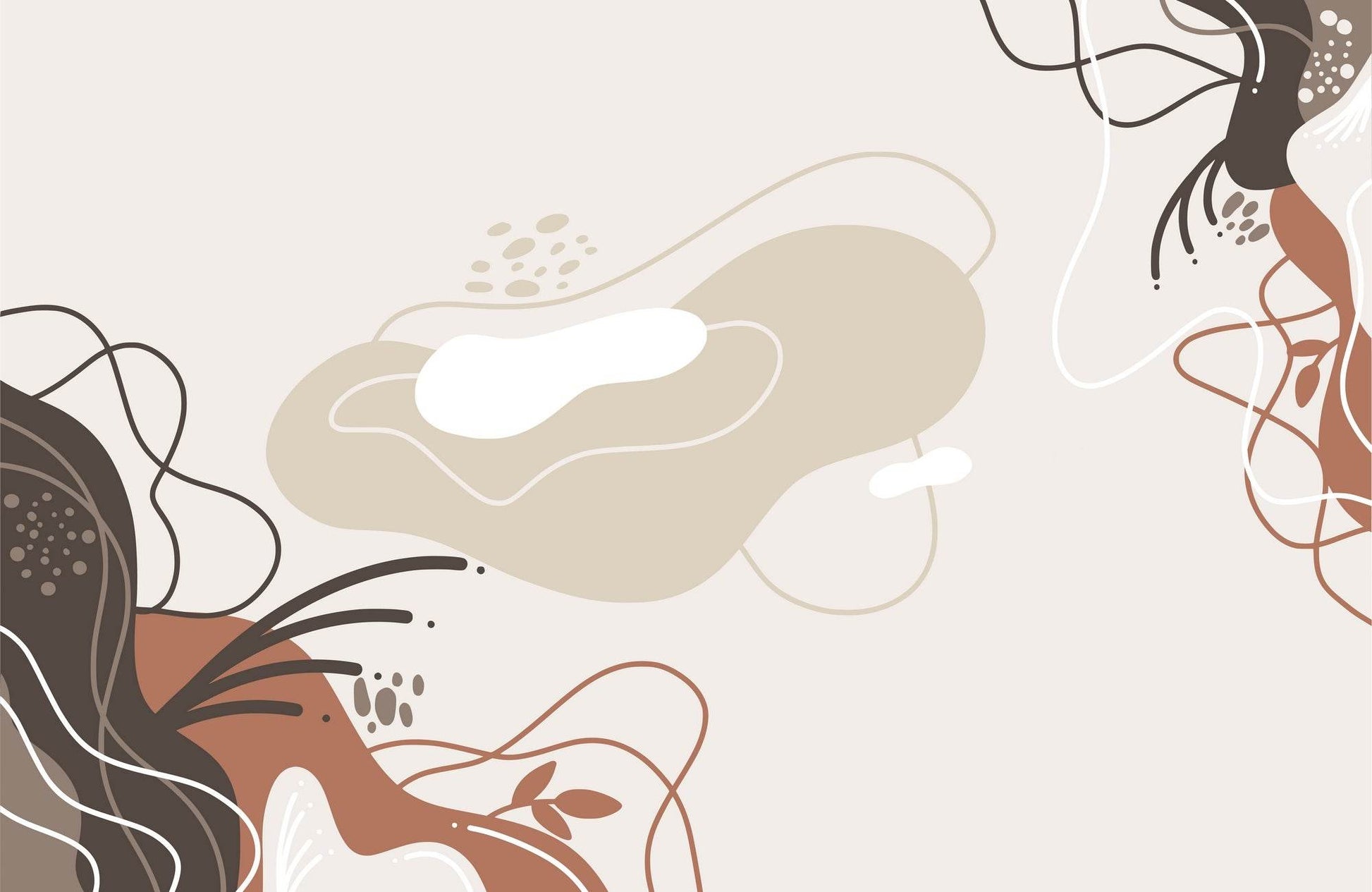 Drawing of Soft Plant Vector Abstract Wall Art - beink online art store