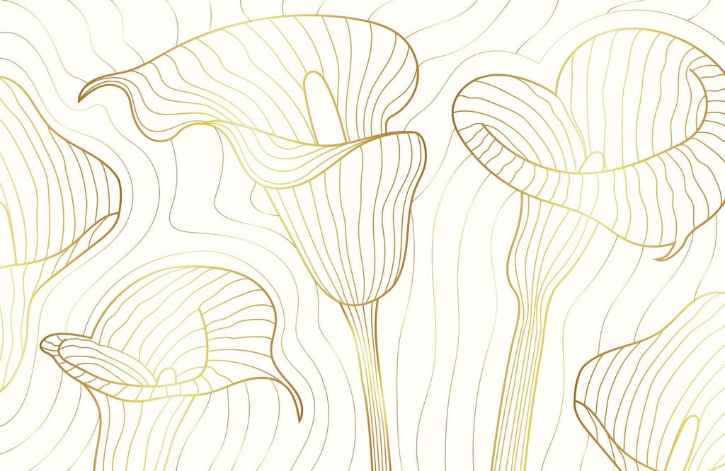 White Trumpet Flower Branch Wall Art - beink online art store
