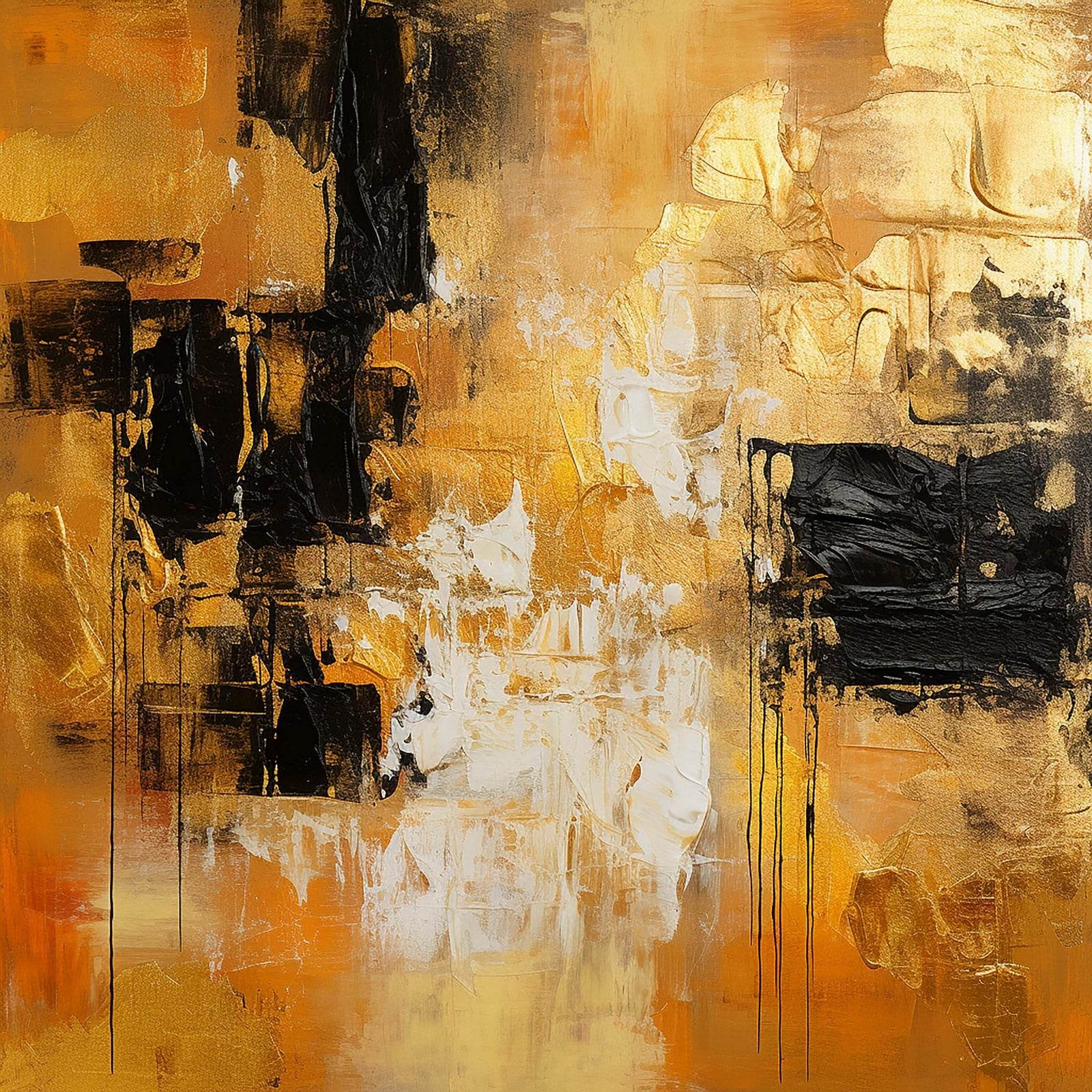Brown and Orange Paint Brush Strokes Abstract Wall Art - beink online art store