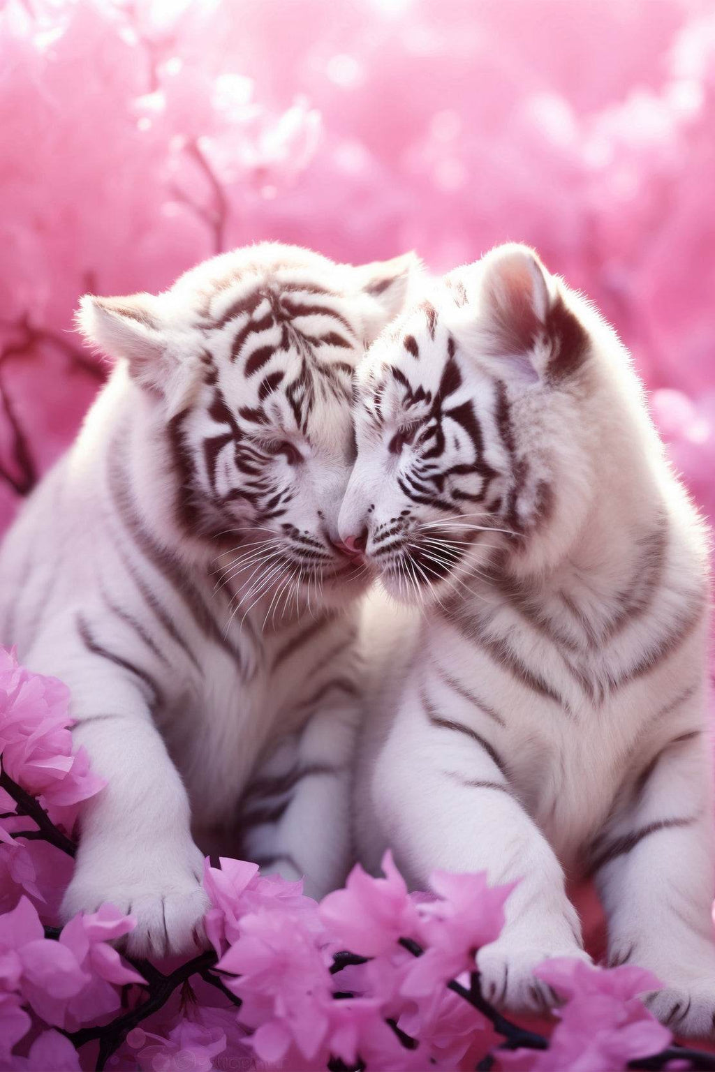 Pair of White Tiger Animal Wall Art - beink online art store