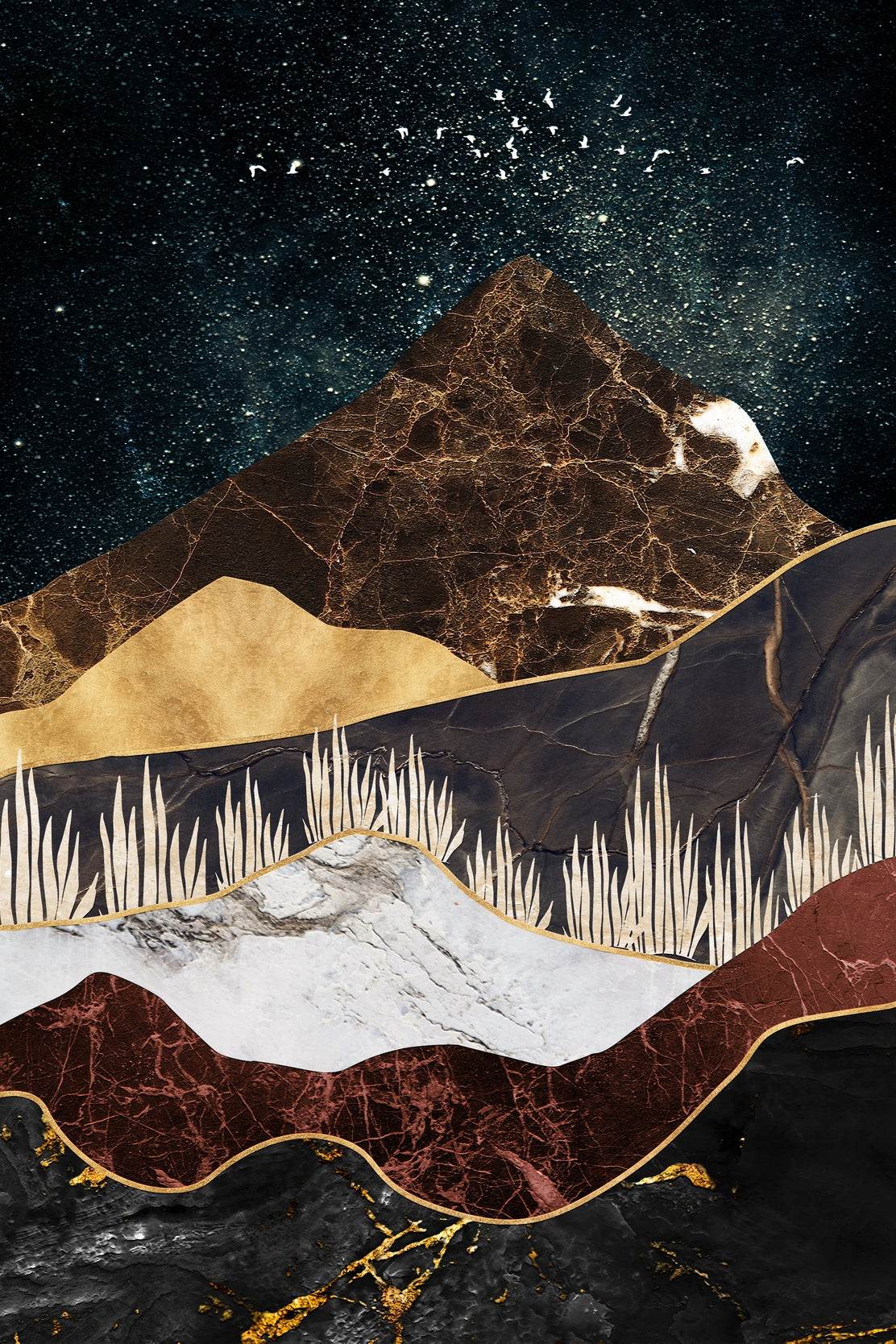 Marbled Mountain Modern Wall Art - beink online art store