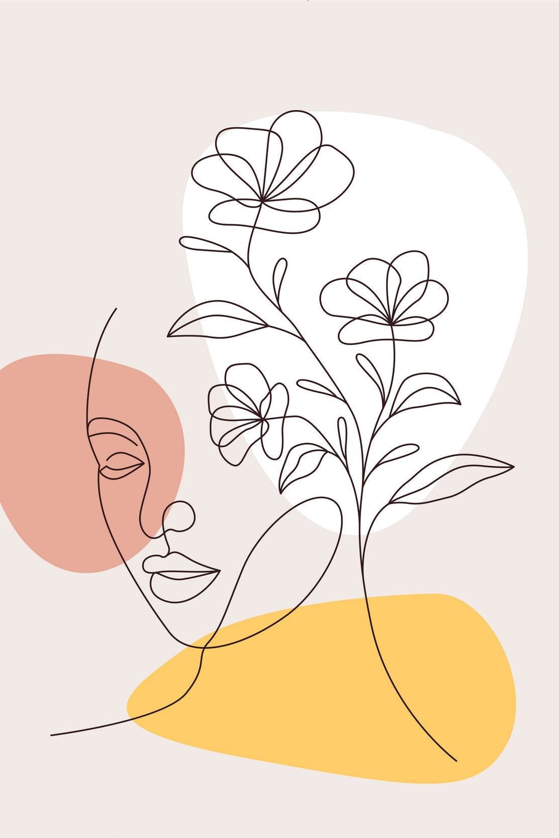 Woman With Flower Hair Wall Art - beink online art store