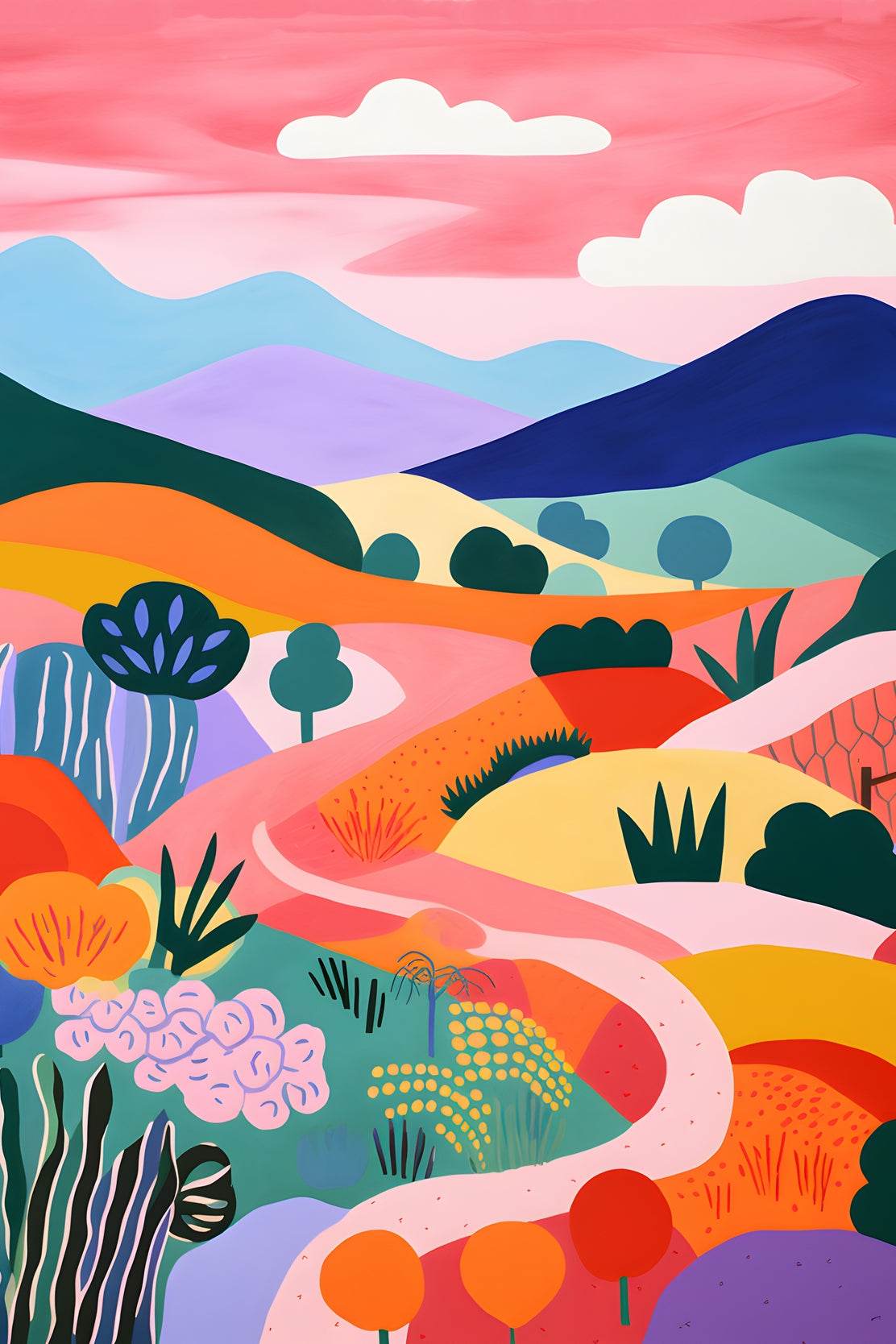 Desert Path Painting Wall Art - beink online art store