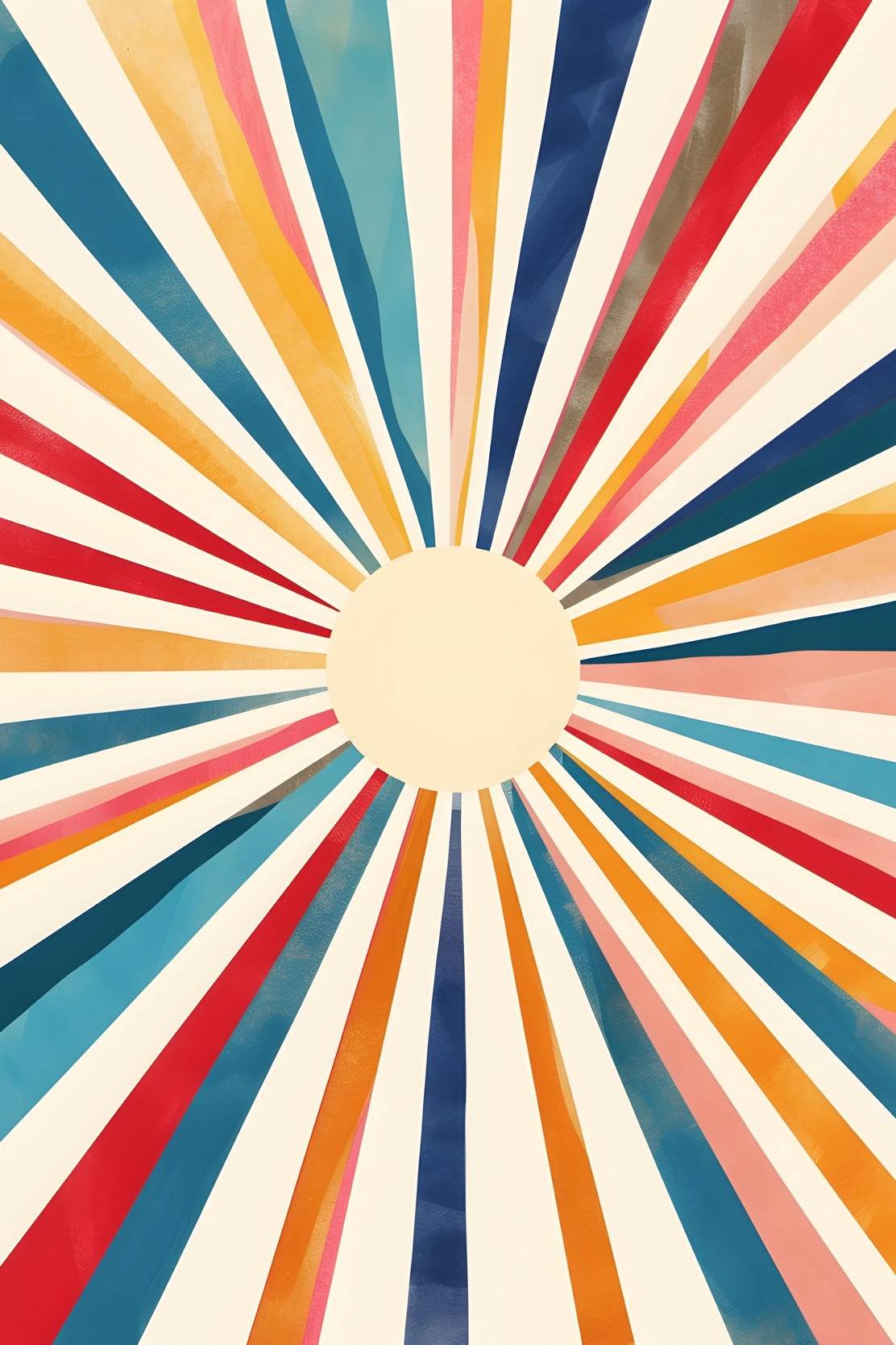 Abstract Sun Ray Retro Background Digital Art - beink online art store