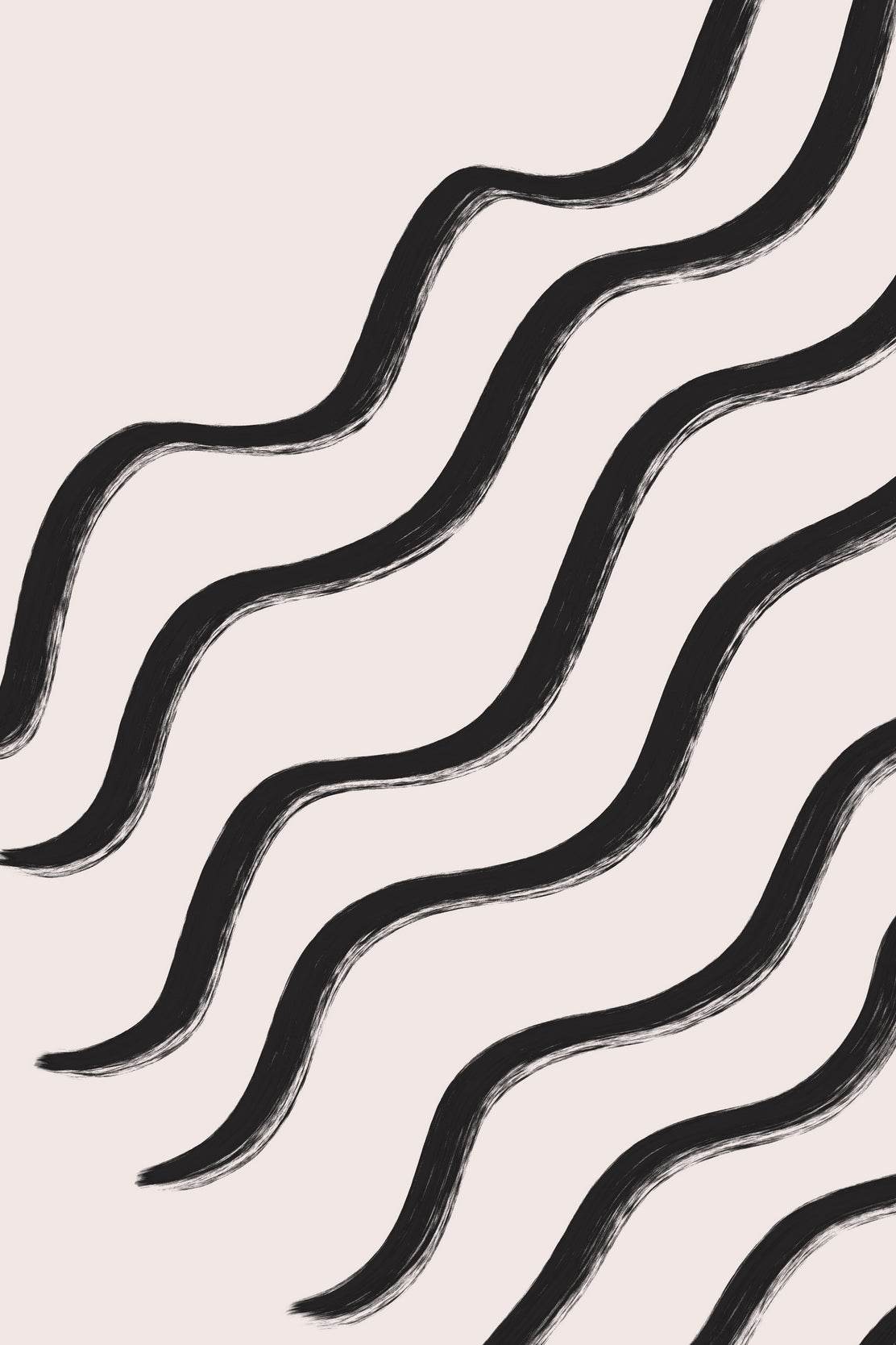 Black and White Wavy Lines Pattern Wall Art - beink online art store