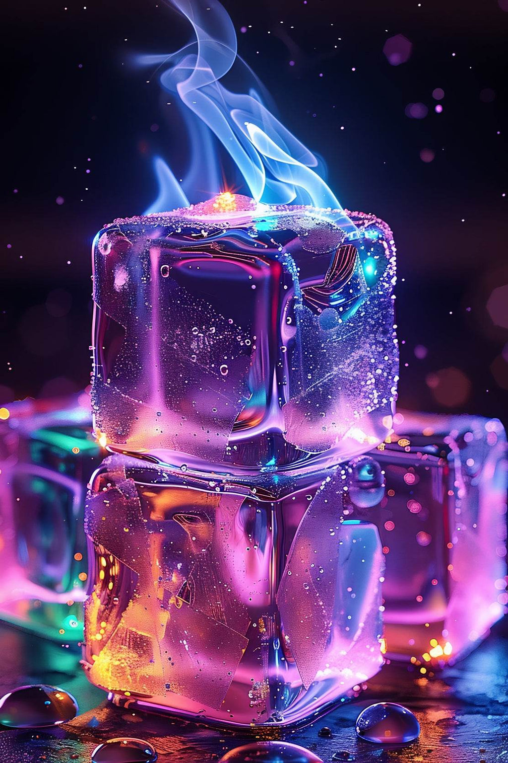 Fire Ice Cube Wall Art - beink online art store