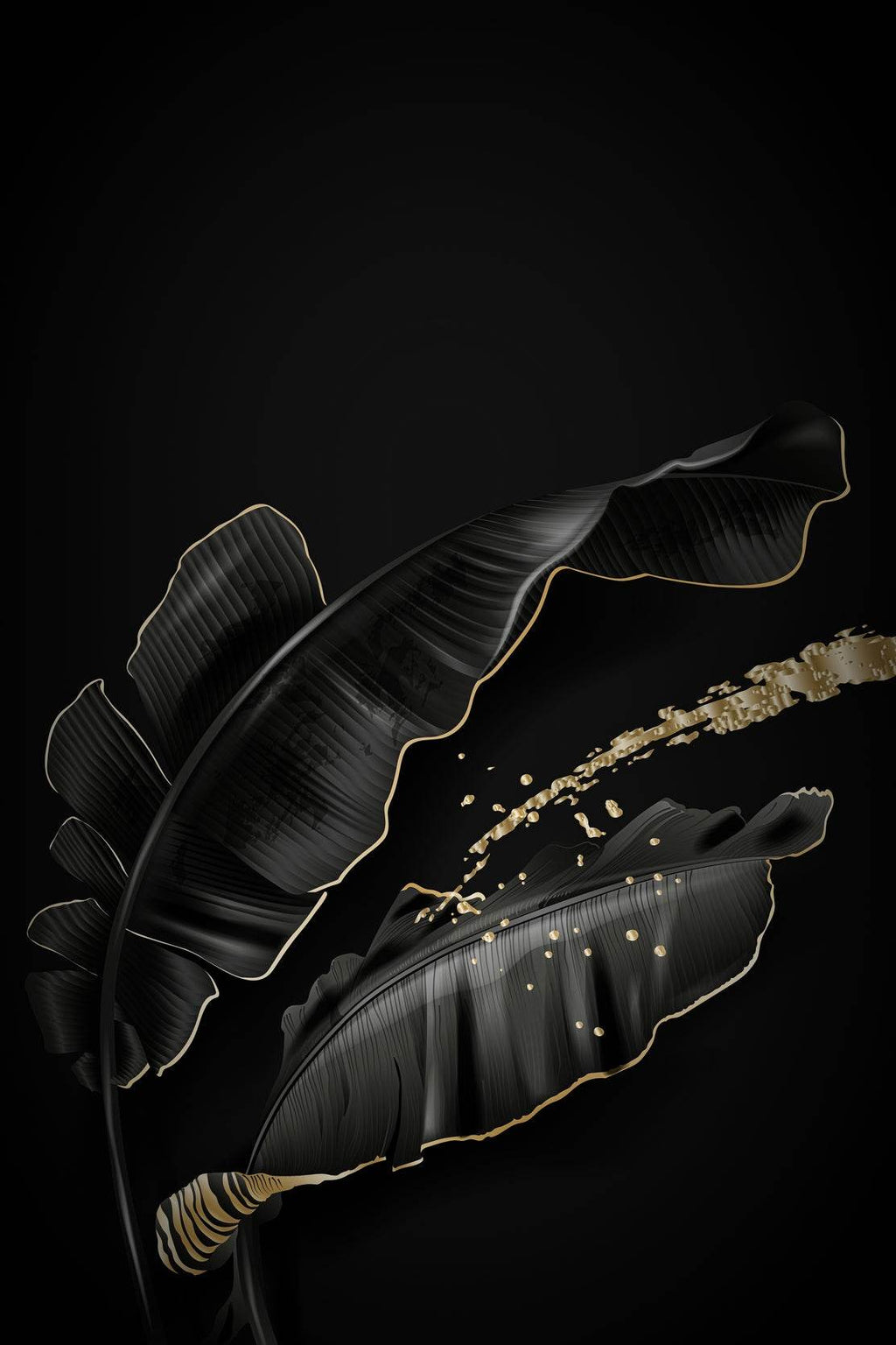 Blackened Banana Leaves Wall Art - beink online art store
