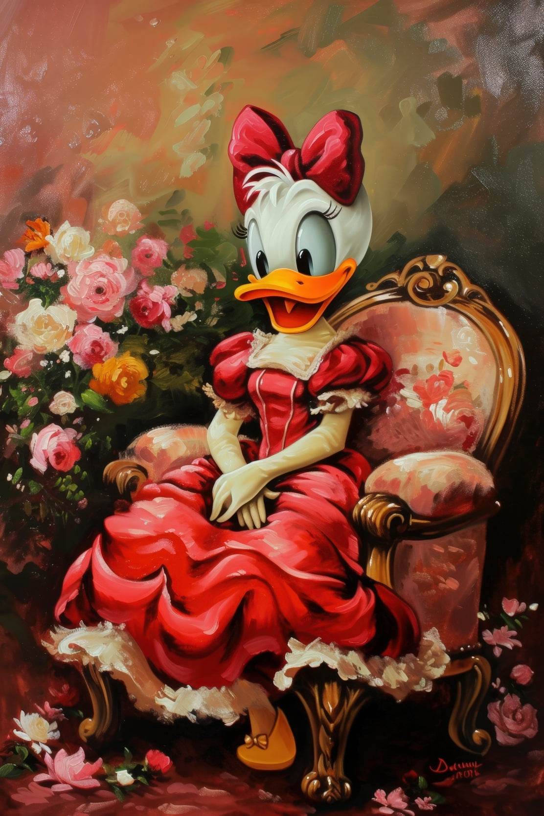 Painting of Daisy Duck Premium Wall Art - beink online art store