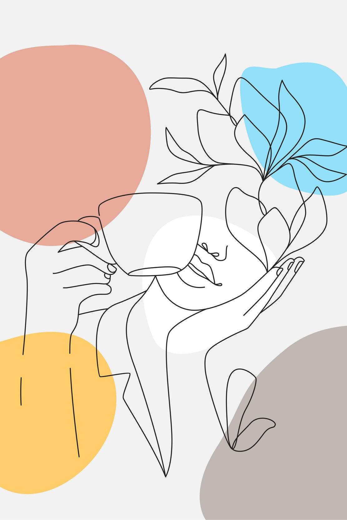 Girl Drinking Tea Wall Art - beink online art store