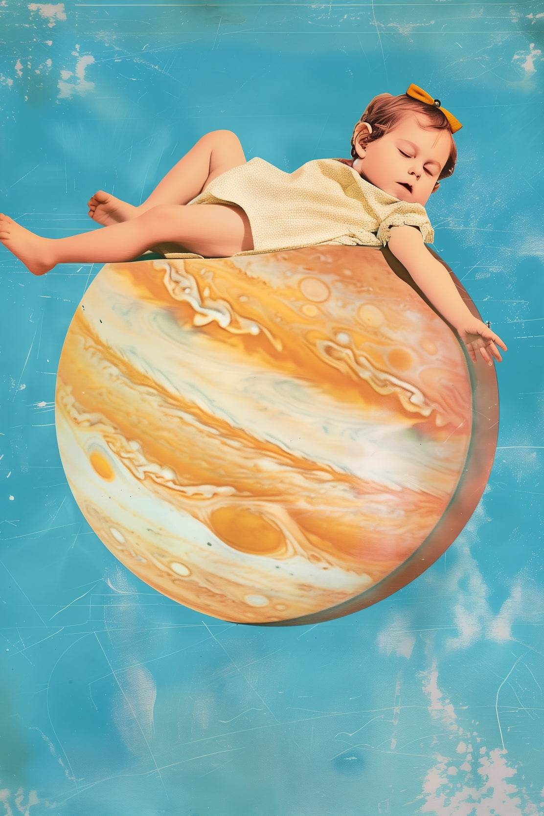 Baby Girl Sleeping On Mars Wall Art - beink online art store