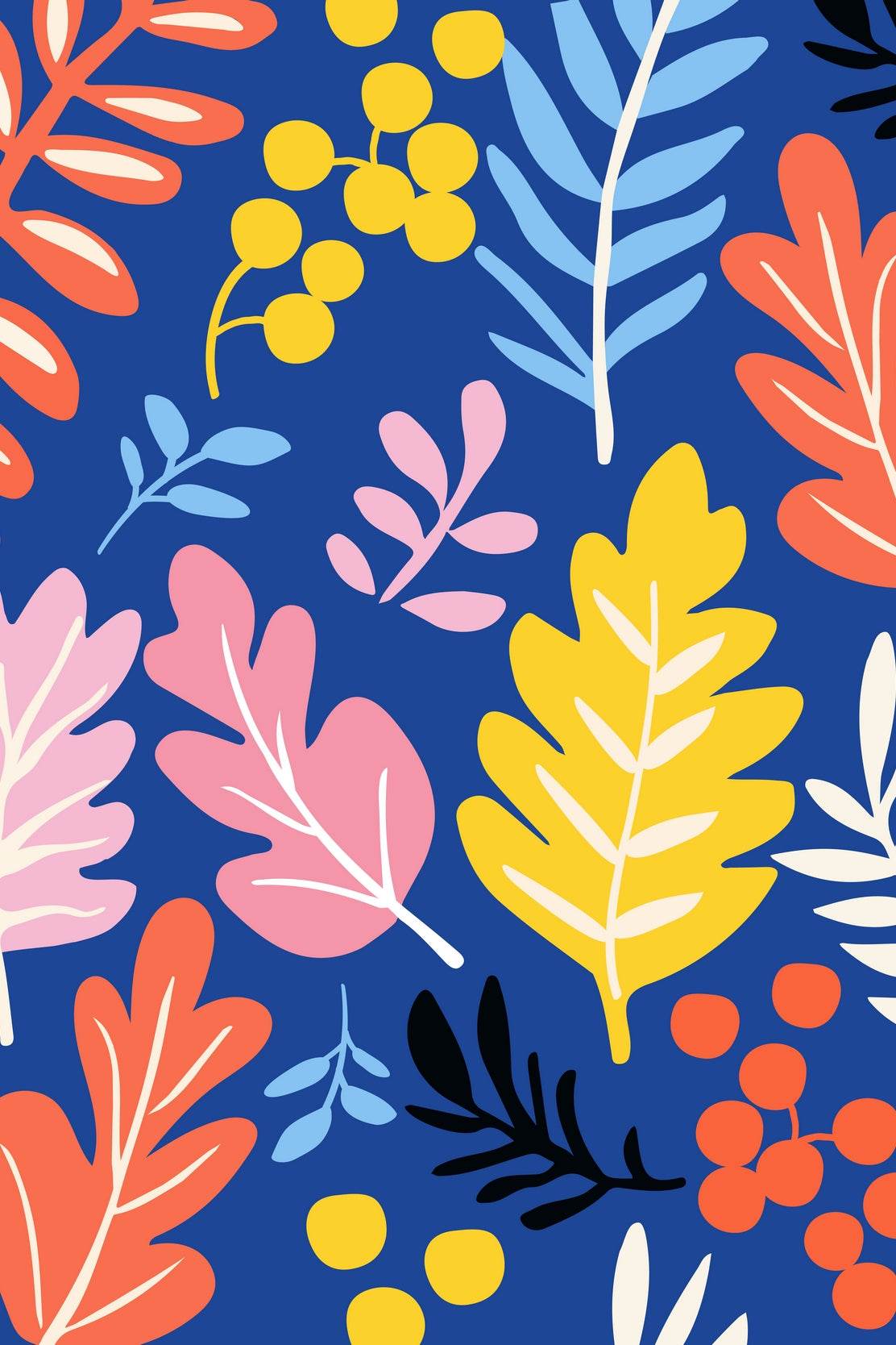 Different Colorful Leaves Wall Art - beink online art store