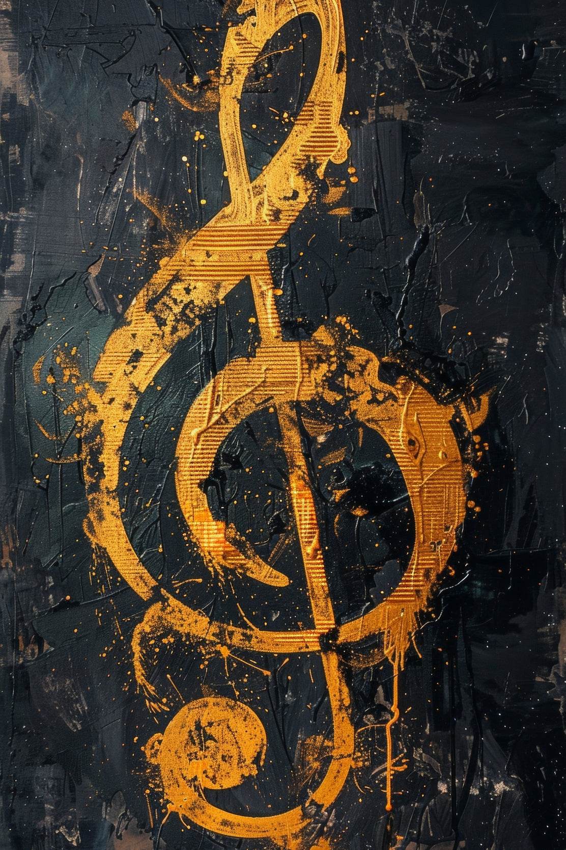 Yellow Musical Notes Wall Art - beink online art store