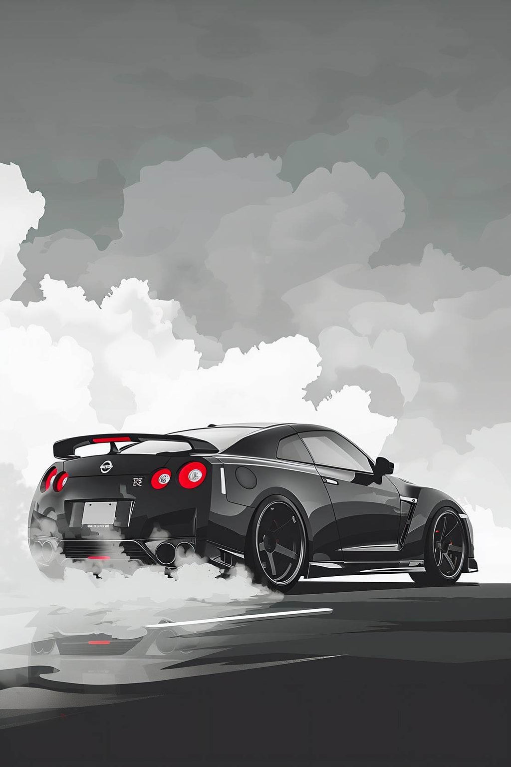 Nissan Gtr R35 BLACK Wall Art - beink online art store