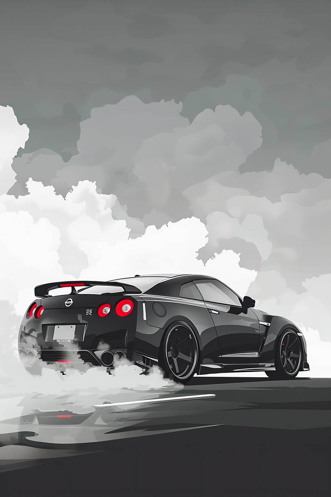 Nissan Gtr R35 BLACK Wall Art - beink online art store