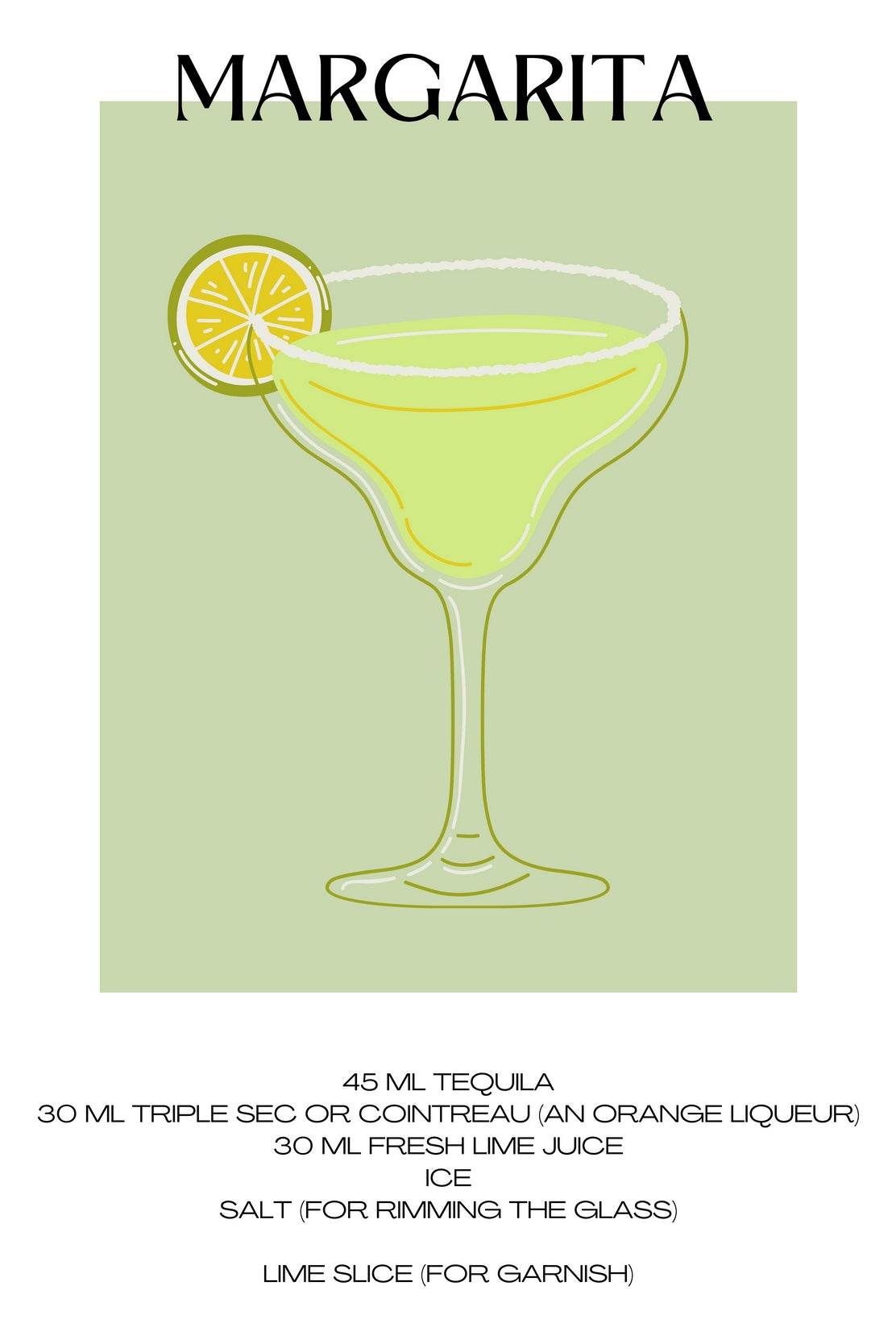 Green Margarita Wall Art - beink online art store