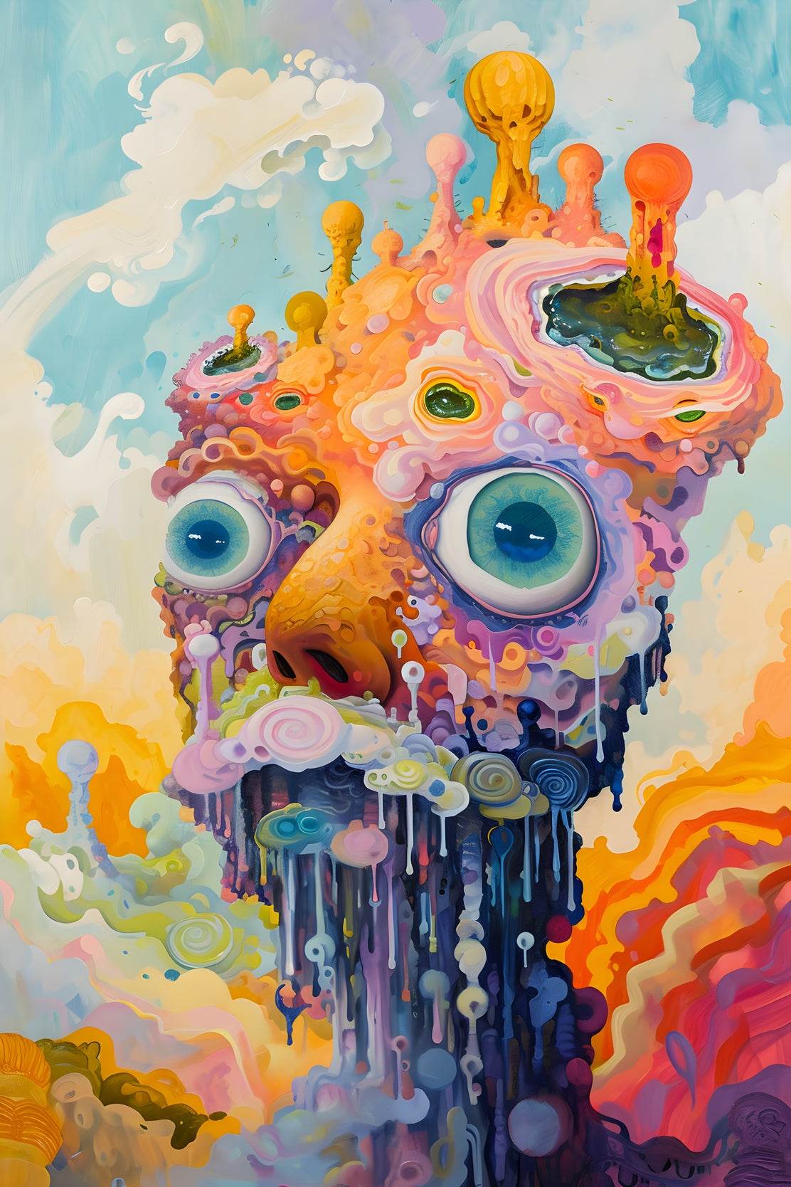 Master Flame Psychedelic Themed Aesthetic Wall Art - beink online art store